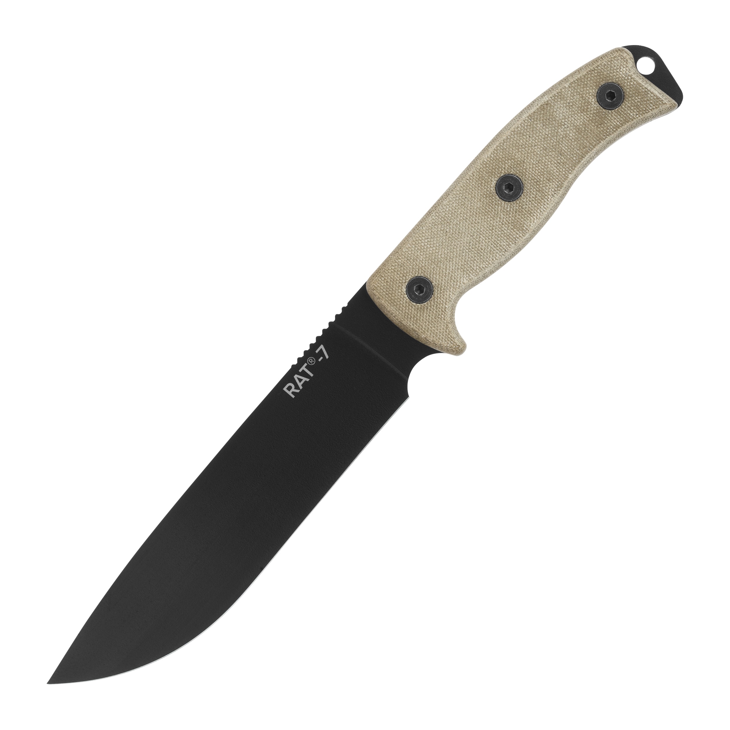 Nóż Ontario Rat 7 Nylon Sheath - Black Edge