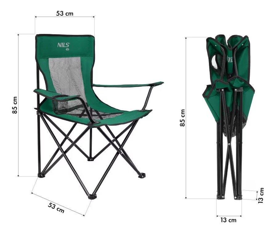 Krzesło turystyczne Nils Camp NC3302 - Green/Black