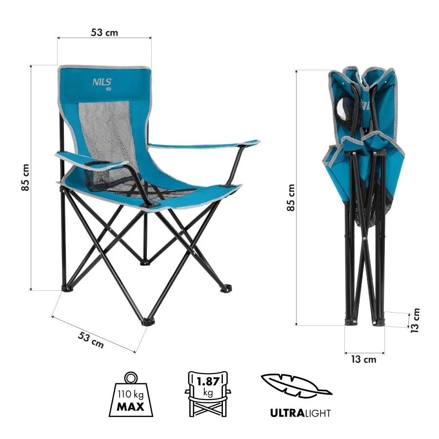 Туристичне крісло Nils Camp NC3302 - Blue/Grey