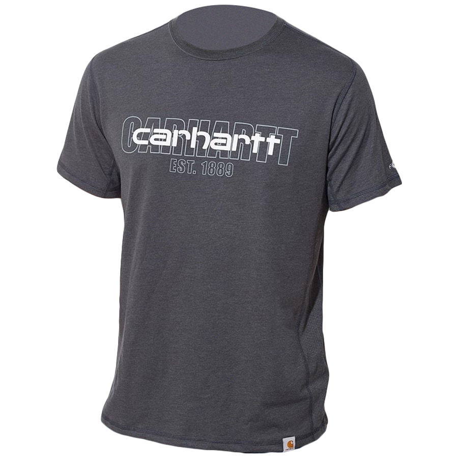 Футболка Carhartt Force Midweight S/S Logo Graphic - Carbon Heather