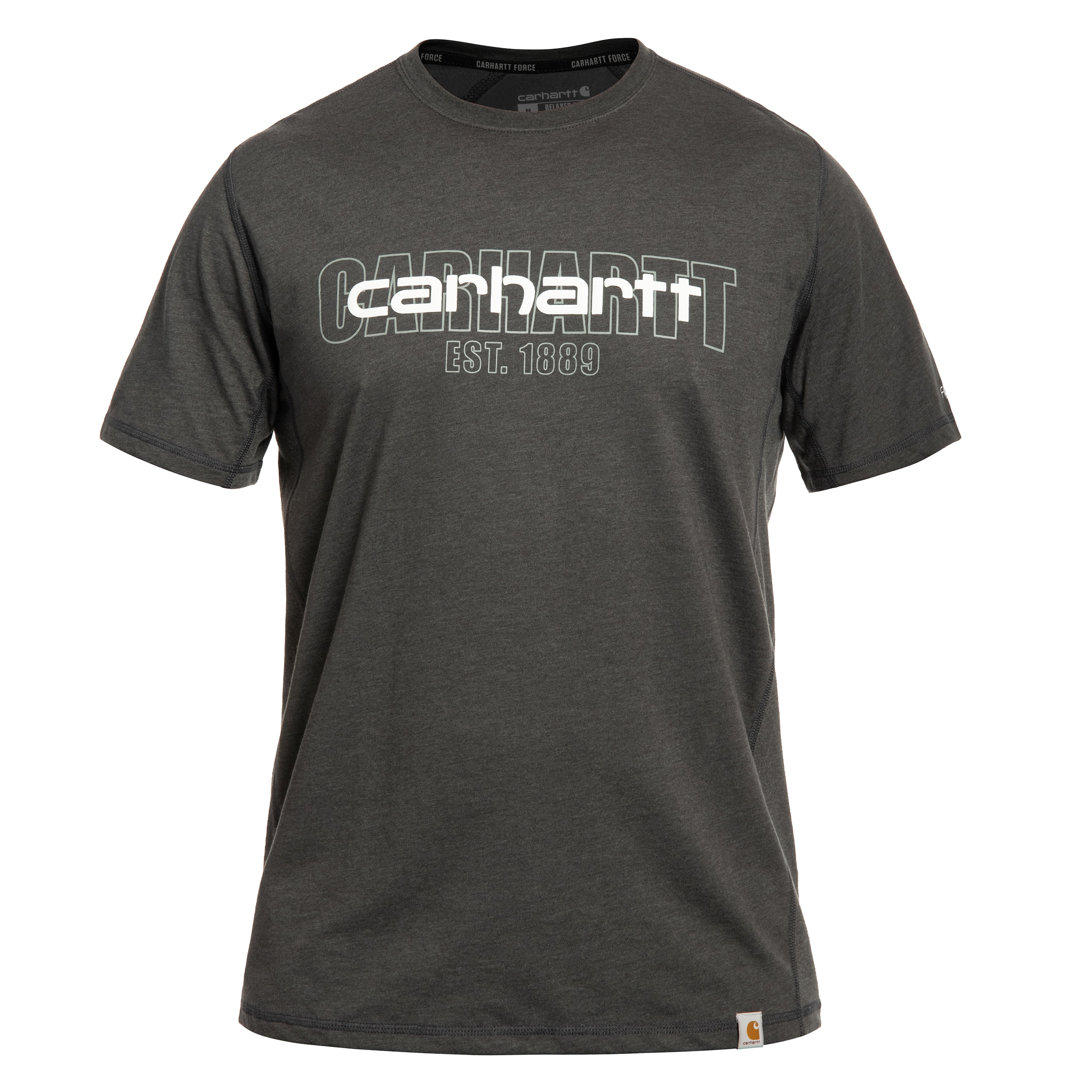 Футболка Carhartt Force Midweight S/S Logo Graphic - Carbon Heather