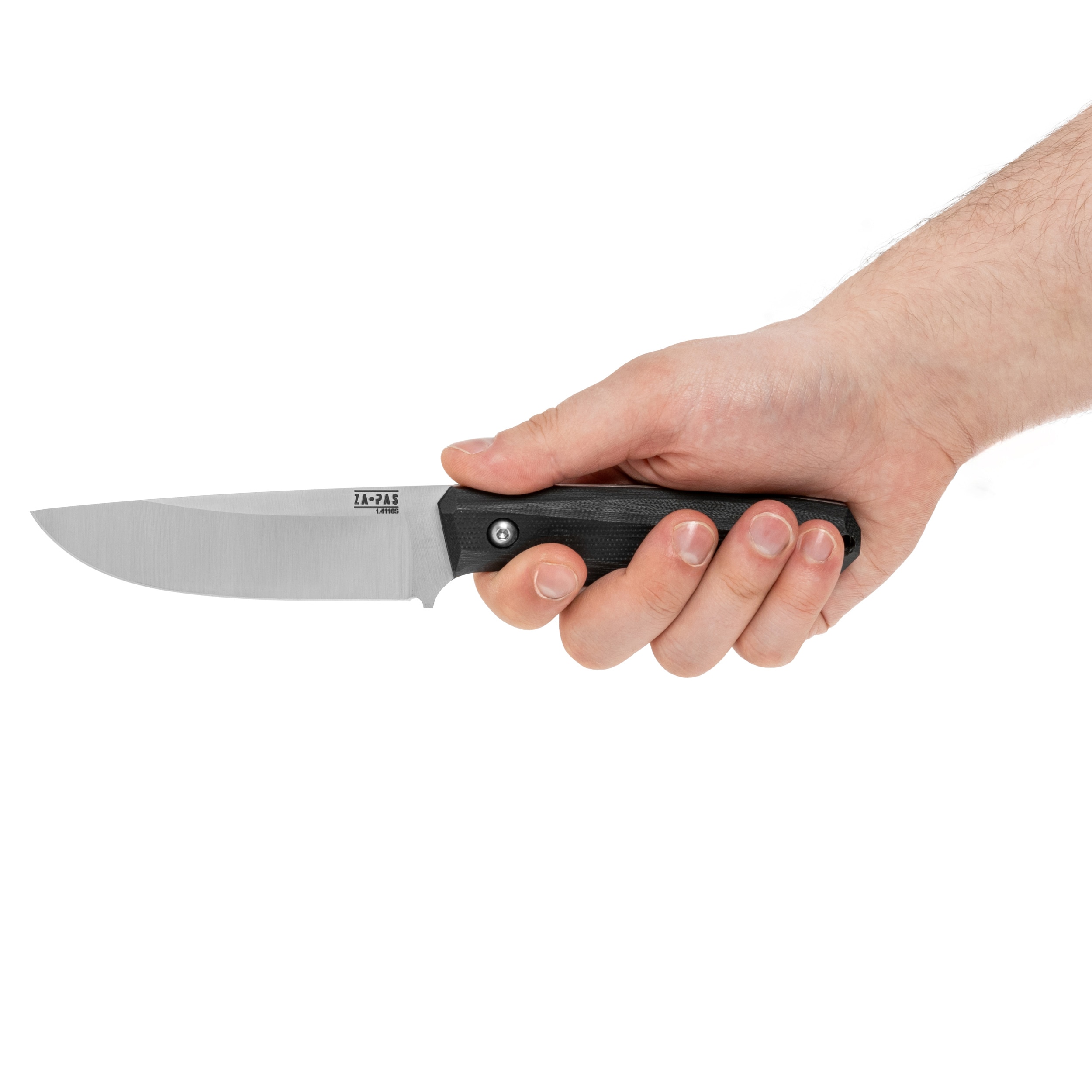 Za-Pas Be2 Satin G10 Fixed Blade Knife - Black