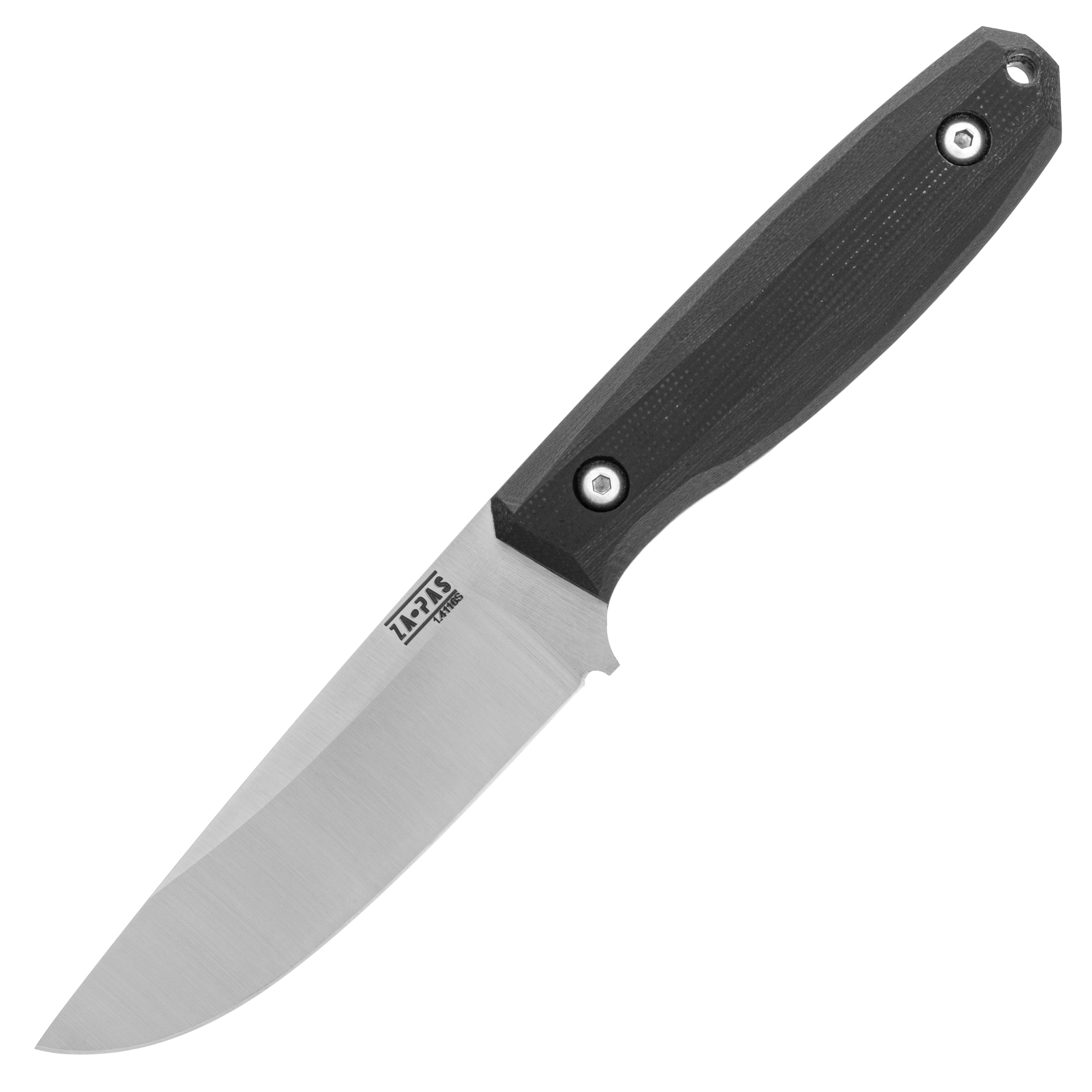 Za-Pas Be2 Satin G10 Fixed Blade Knife - Black