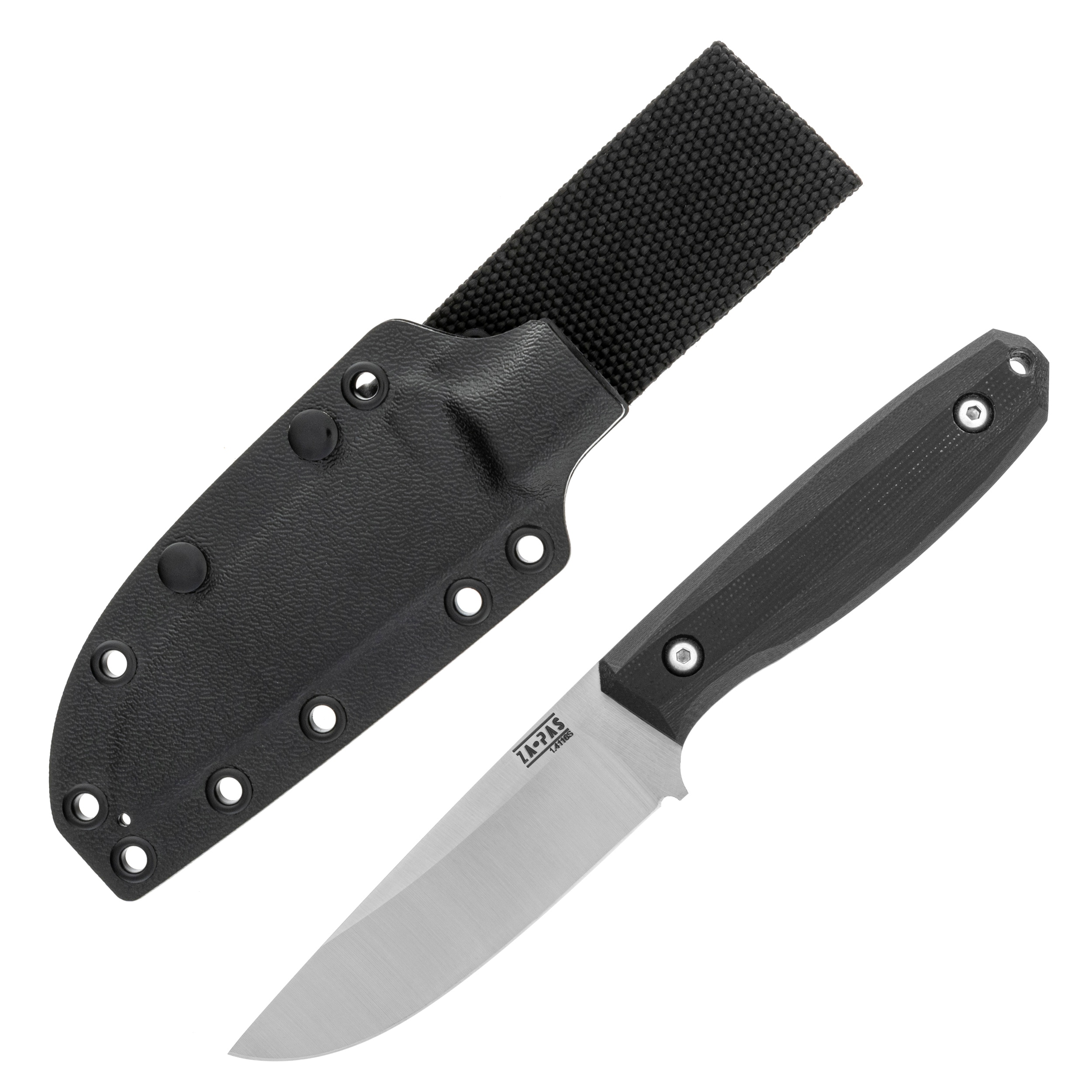 Za-Pas Be2 Satin G10 Fixed Blade Knife - Black