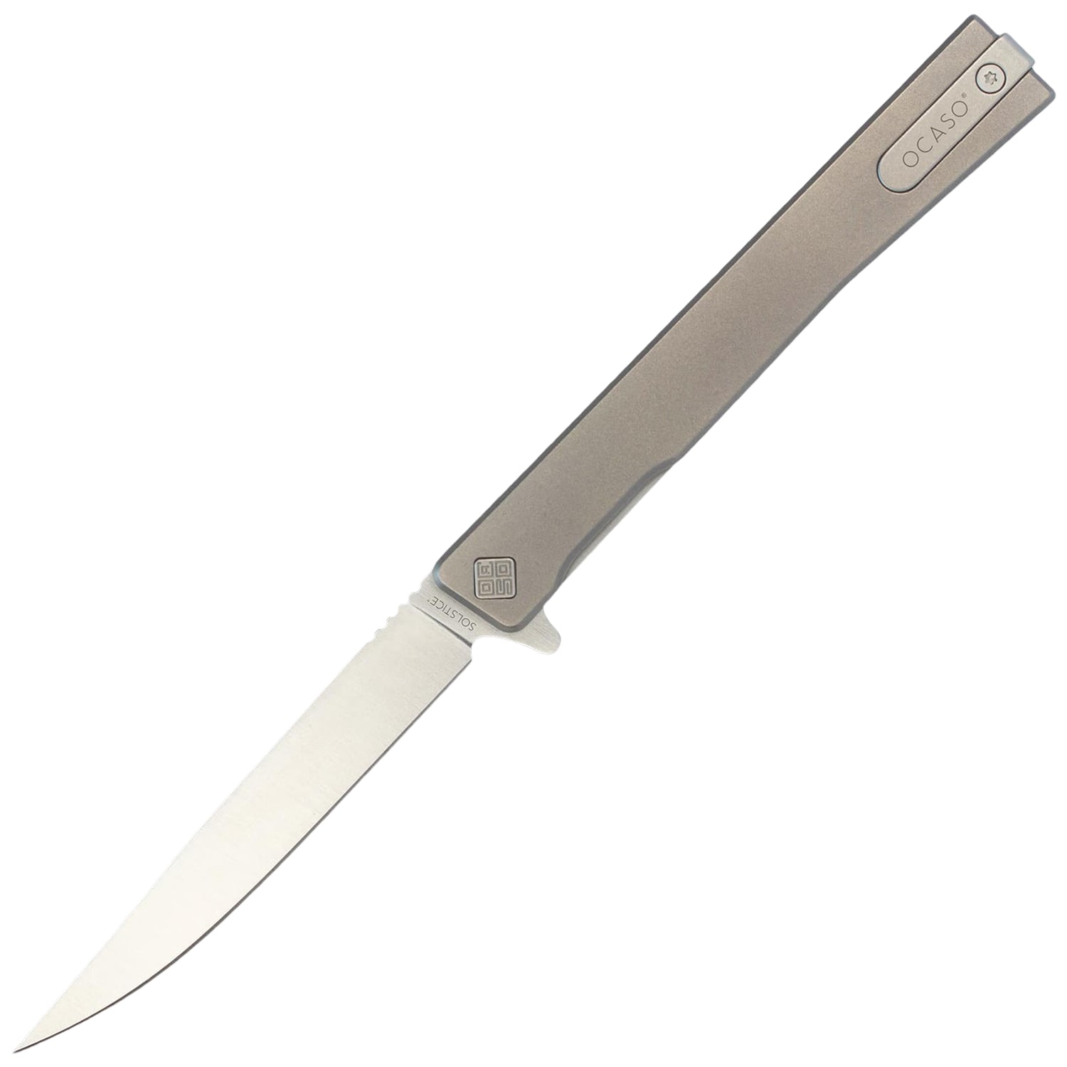 Nóż składany Ocaso Solstice Titanium Straight Blade - Satin