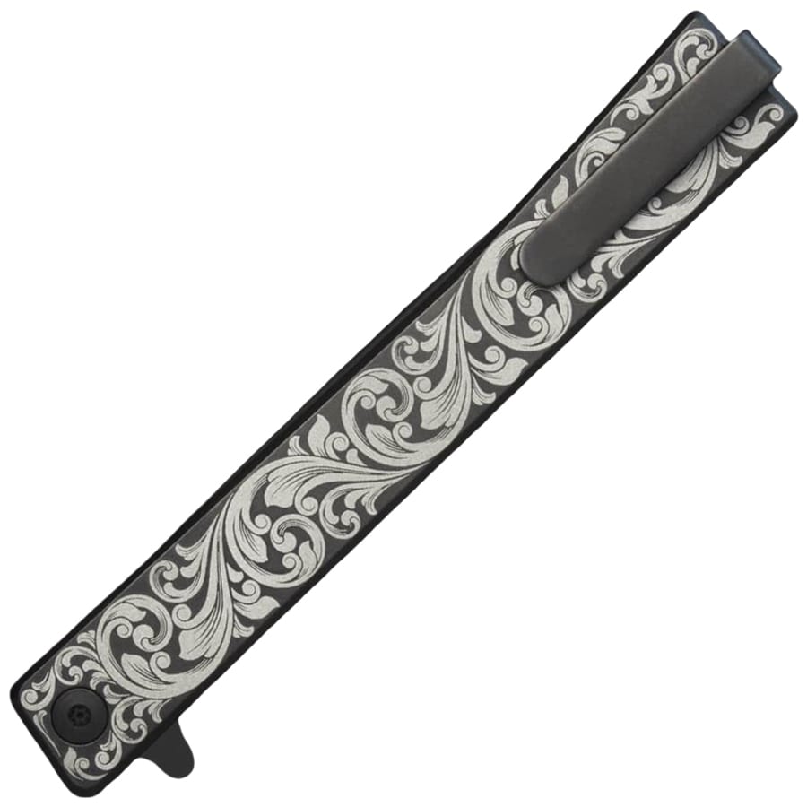 Nóż składany Ocaso Solstice Engraved Titanium Scroll - Black