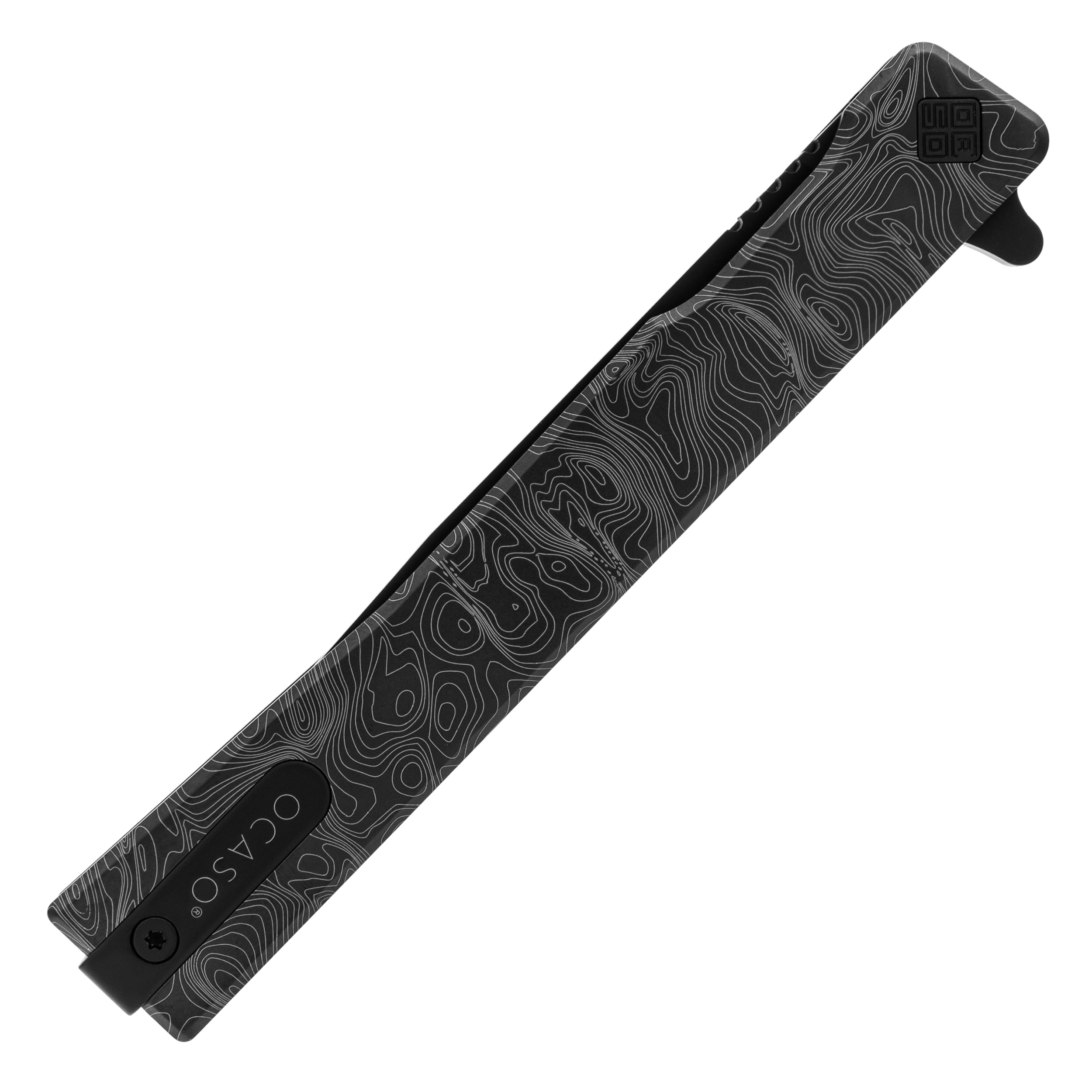 Nóż składany Ocaso Solstice Engraved Titanium - Black/Topo