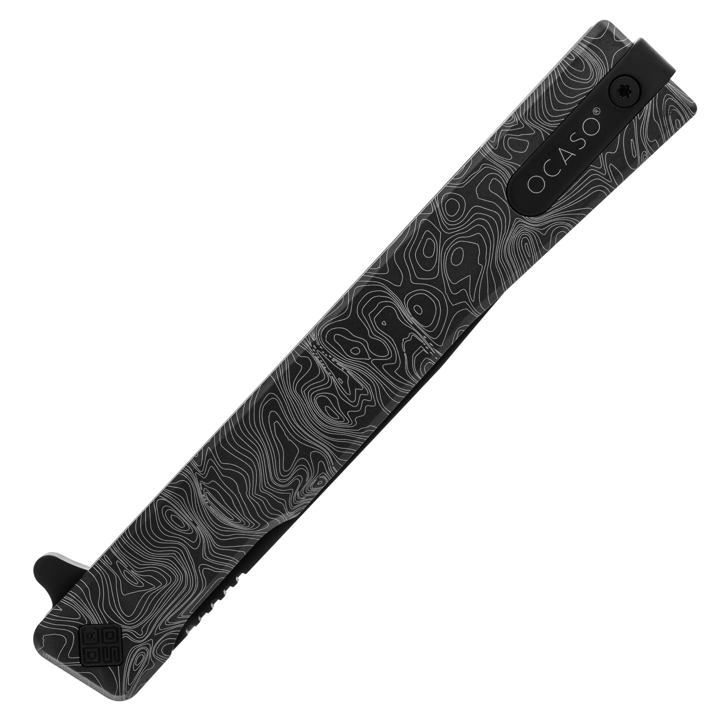 Nóż składany Ocaso Solstice Engraved Titanium - Black/Topo