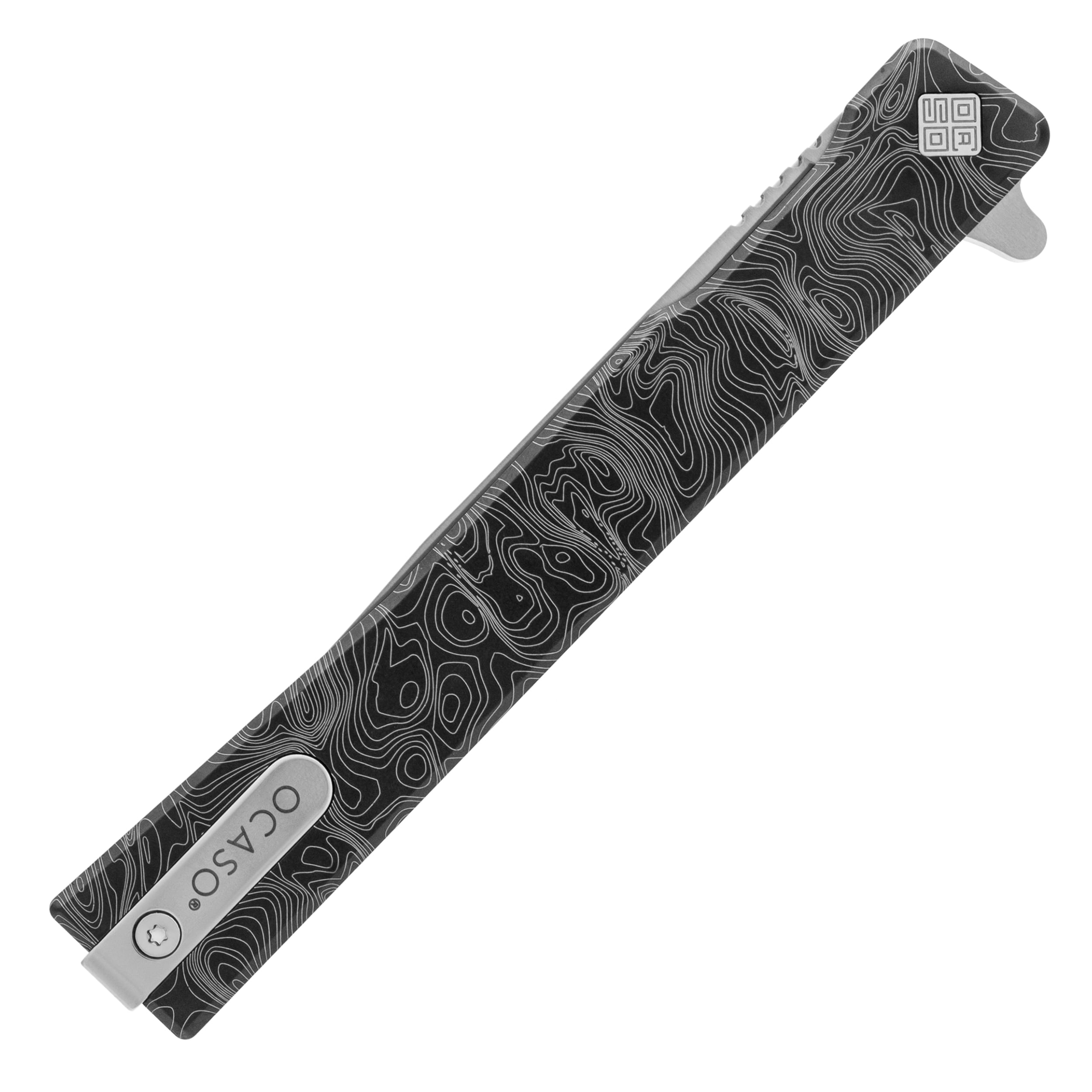 Nóż składany Ocaso Solstice Engraved Titanium - Satin/Topo