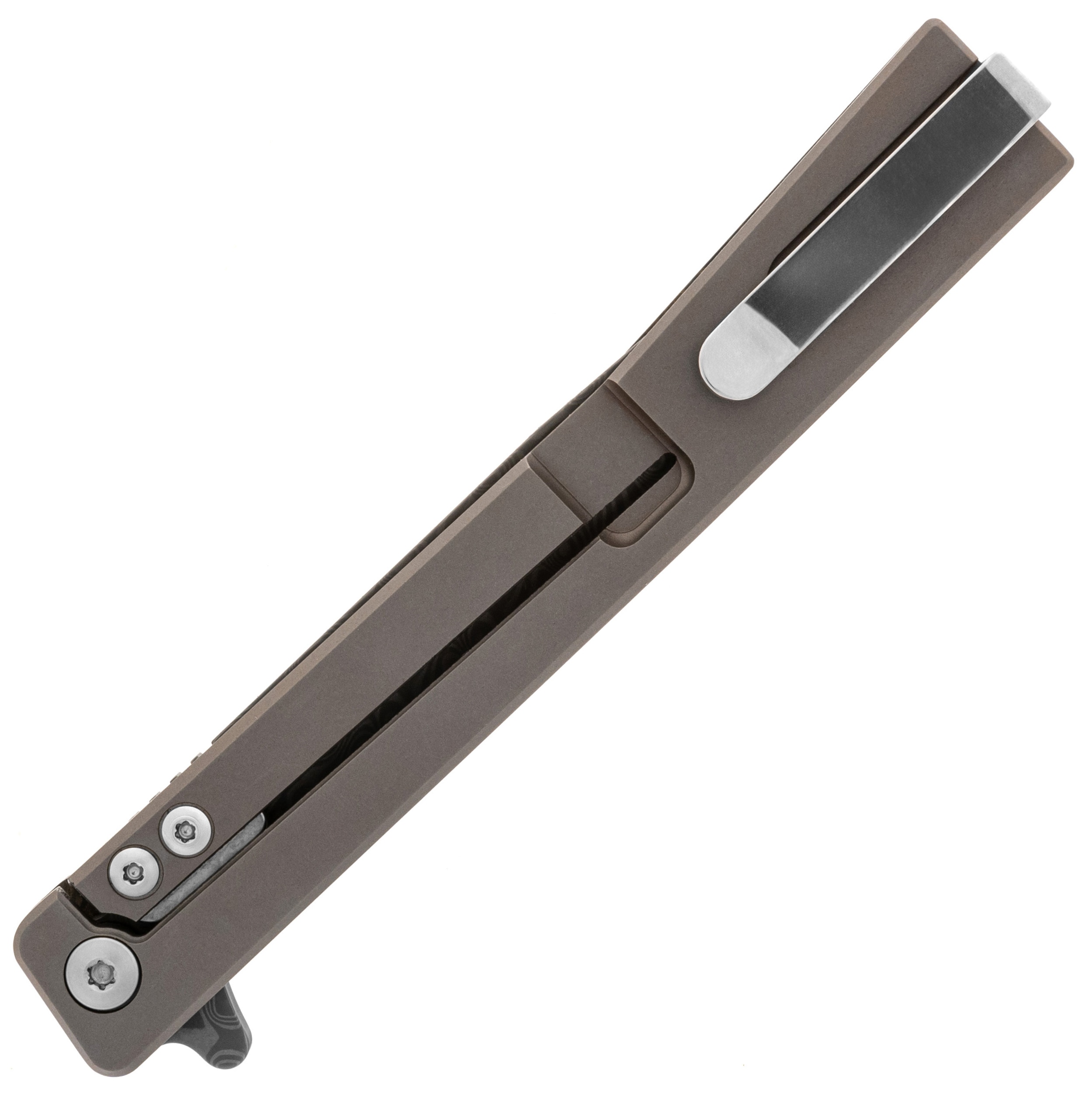 Nóż składany Ocaso Solstice Damascus Fat Carbon - Dark Matter Bronze