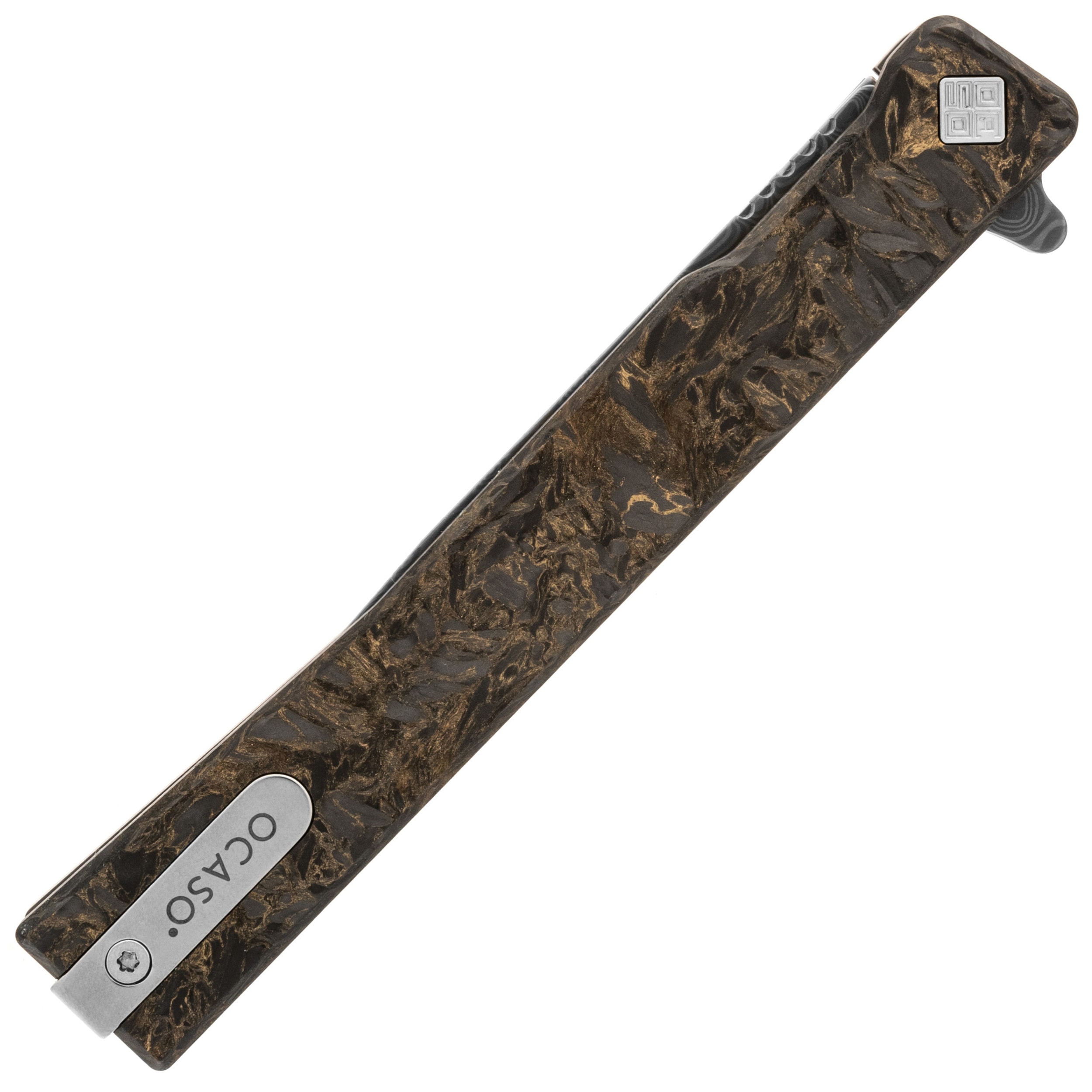 Nóż składany Ocaso Solstice Damascus Fat Carbon - Dark Matter Bronze