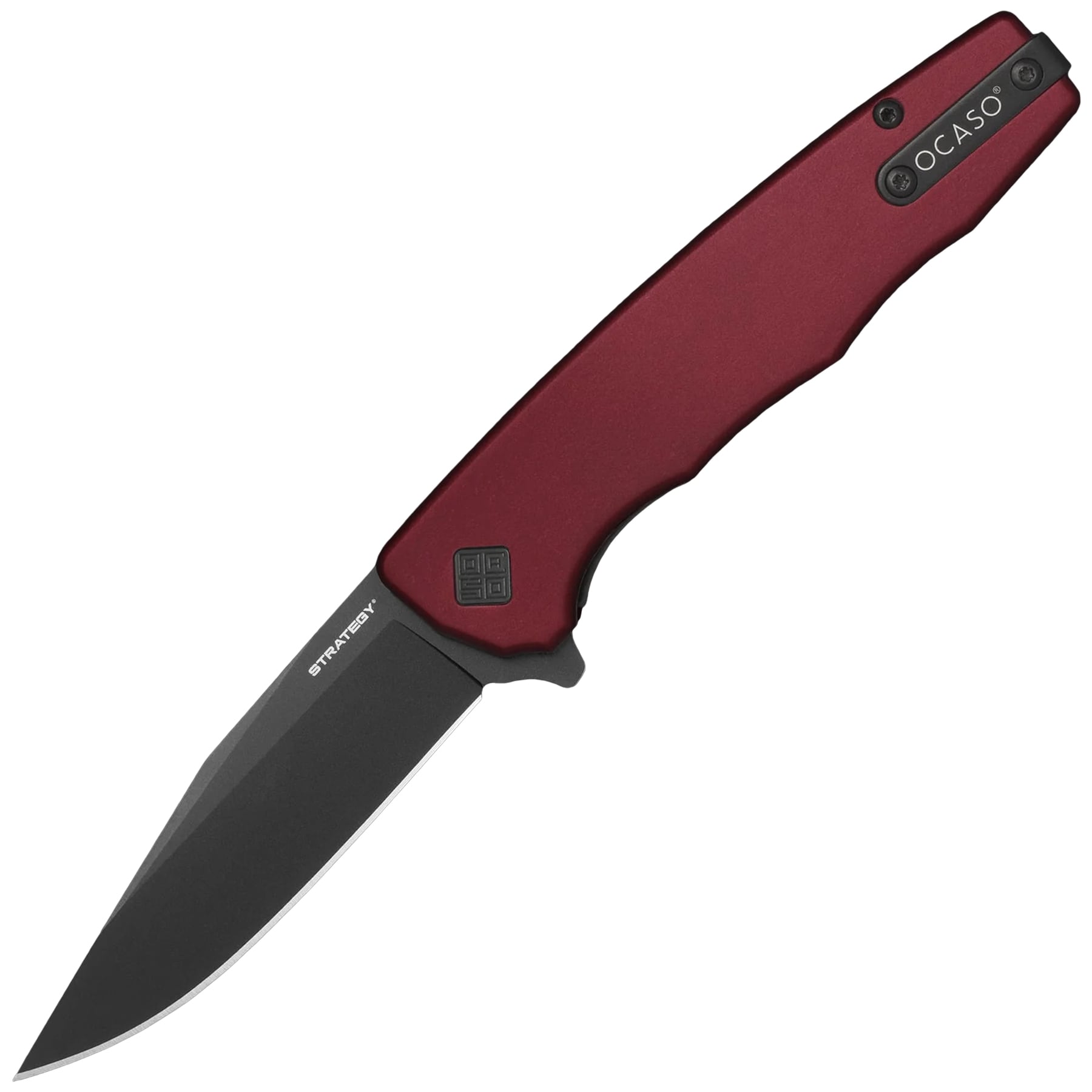 Nóż składany Ocaso Strategy Aluminum - Black PVD/Red