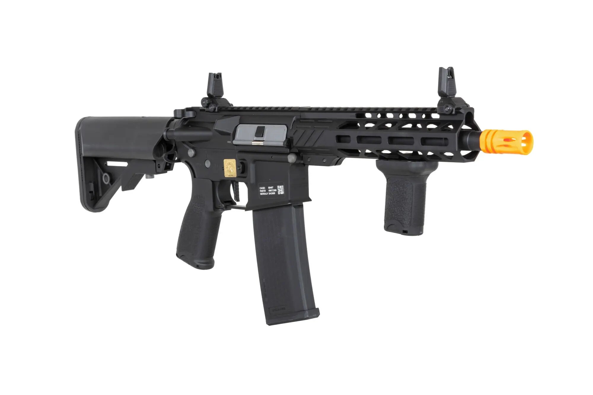 Karabinek szturmowy AEG Specna Arms RRA SA-E25 HAL ETU z pomarańczowym urządzeniem wylotowym - Black