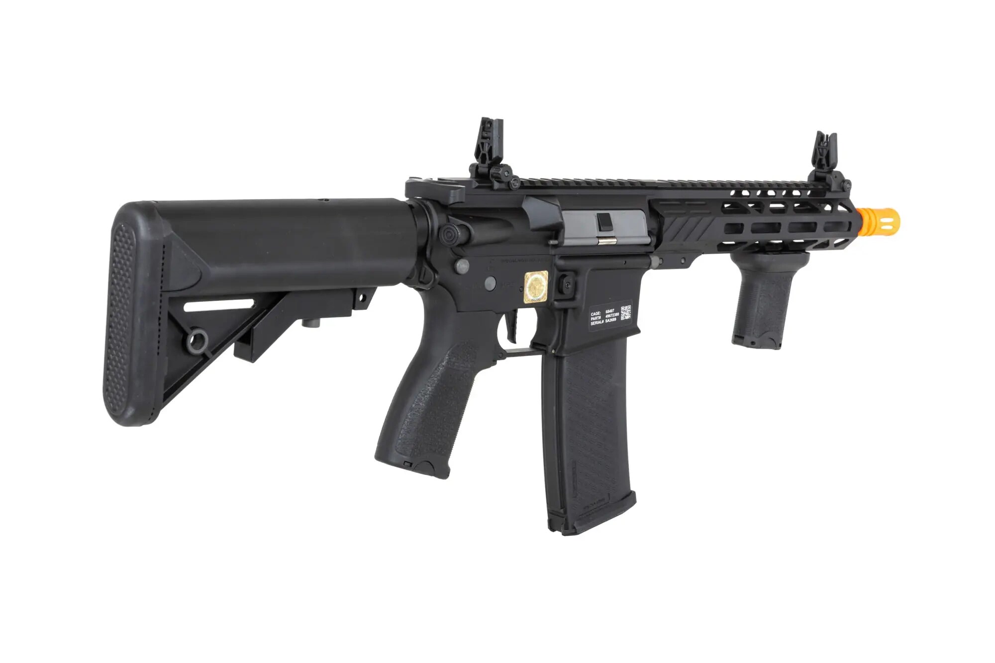 Karabinek szturmowy AEG Specna Arms RRA SA-E25 HAL ETU z pomarańczowym urządzeniem wylotowym - Black