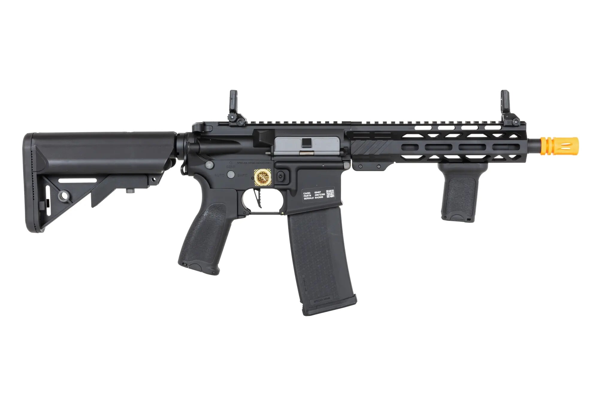 Karabinek szturmowy AEG Specna Arms RRA SA-E25 HAL ETU z pomarańczowym urządzeniem wylotowym - Black