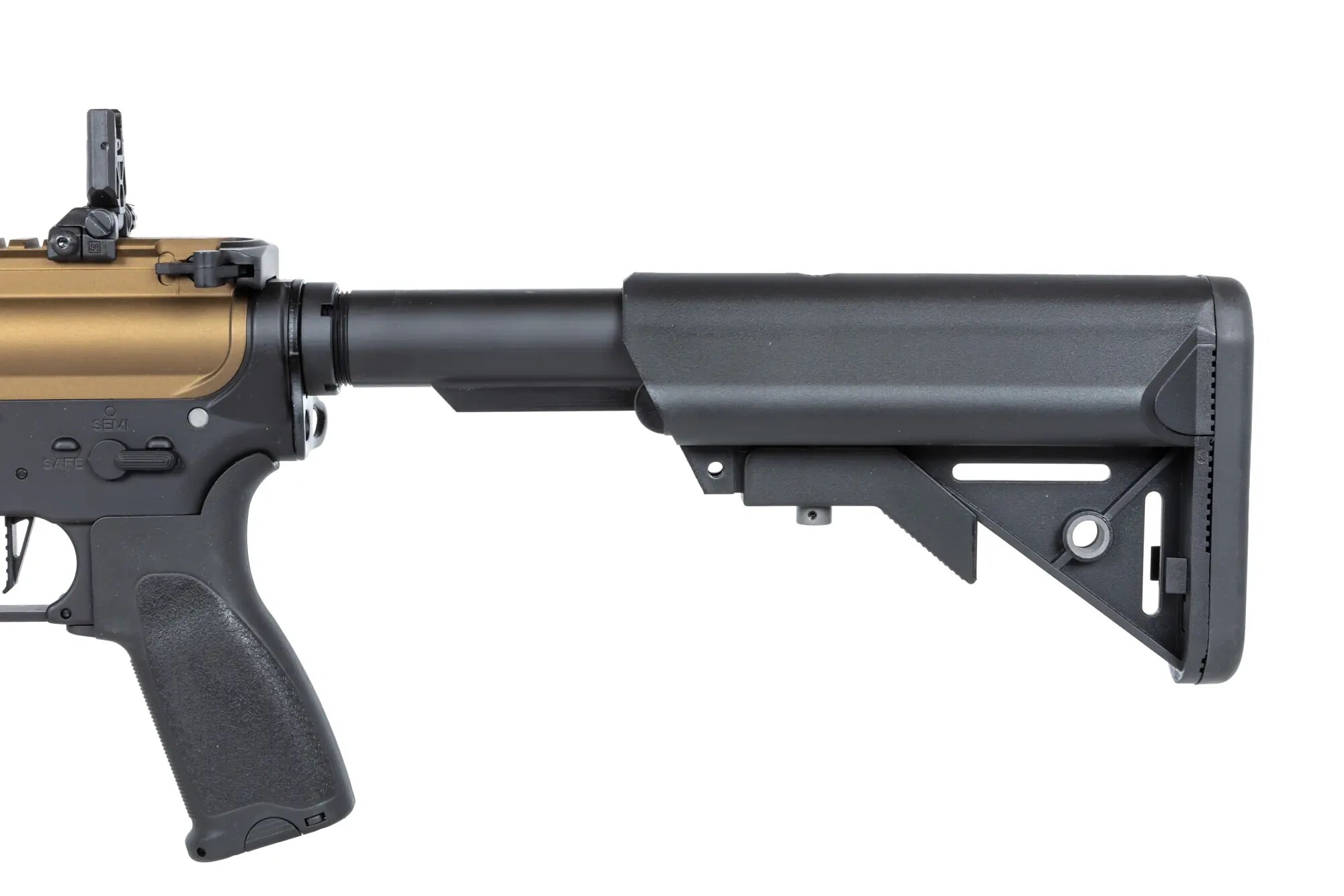 Karabinek szturmowy AEG Specna Arms RRA SA-E25 HAL ETU z pomarańczowym urządzeniem wylotowym - Chaos Bronze