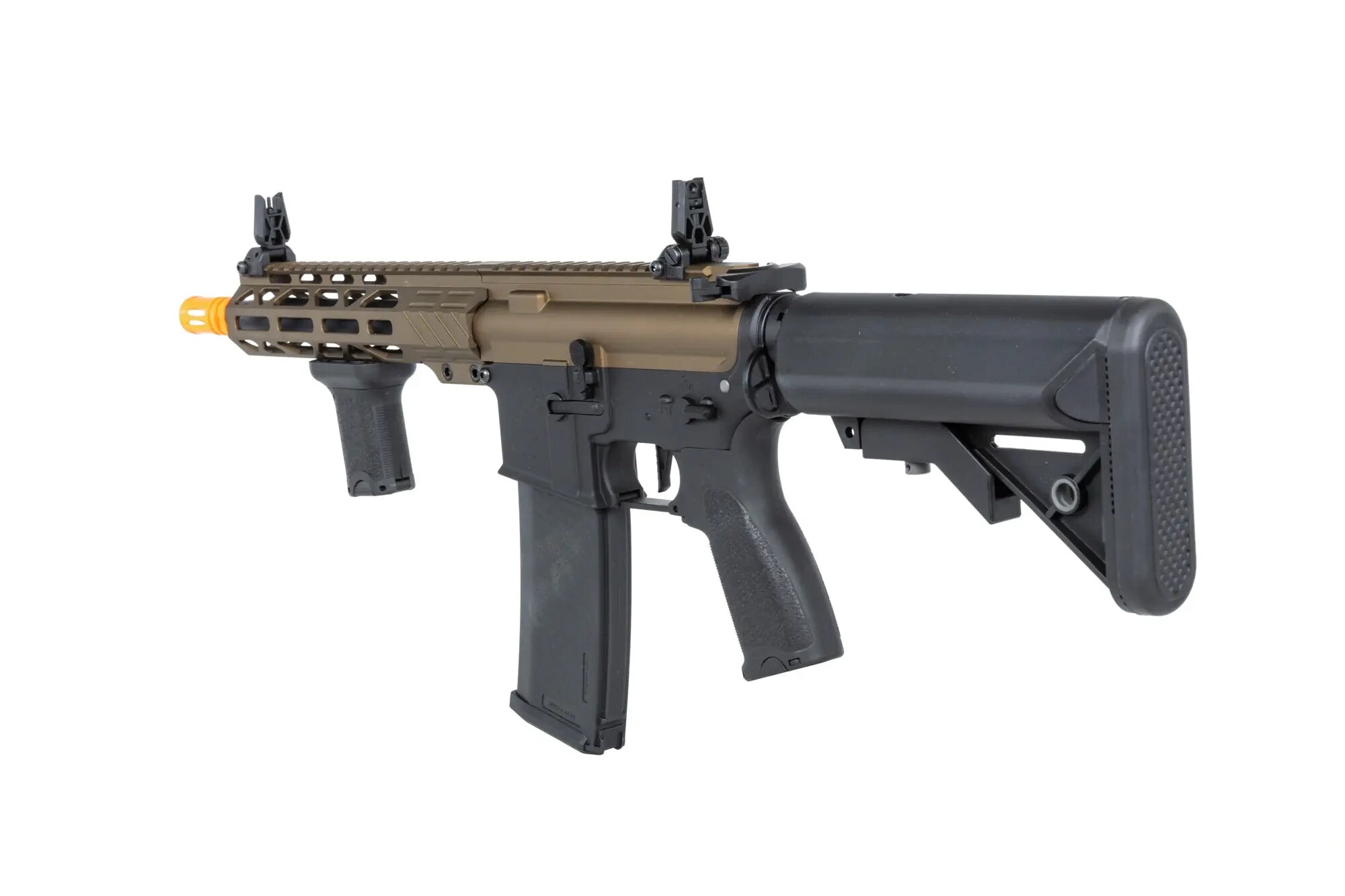 Karabinek szturmowy AEG Specna Arms RRA SA-E25 HAL ETU z pomarańczowym urządzeniem wylotowym - Chaos Bronze