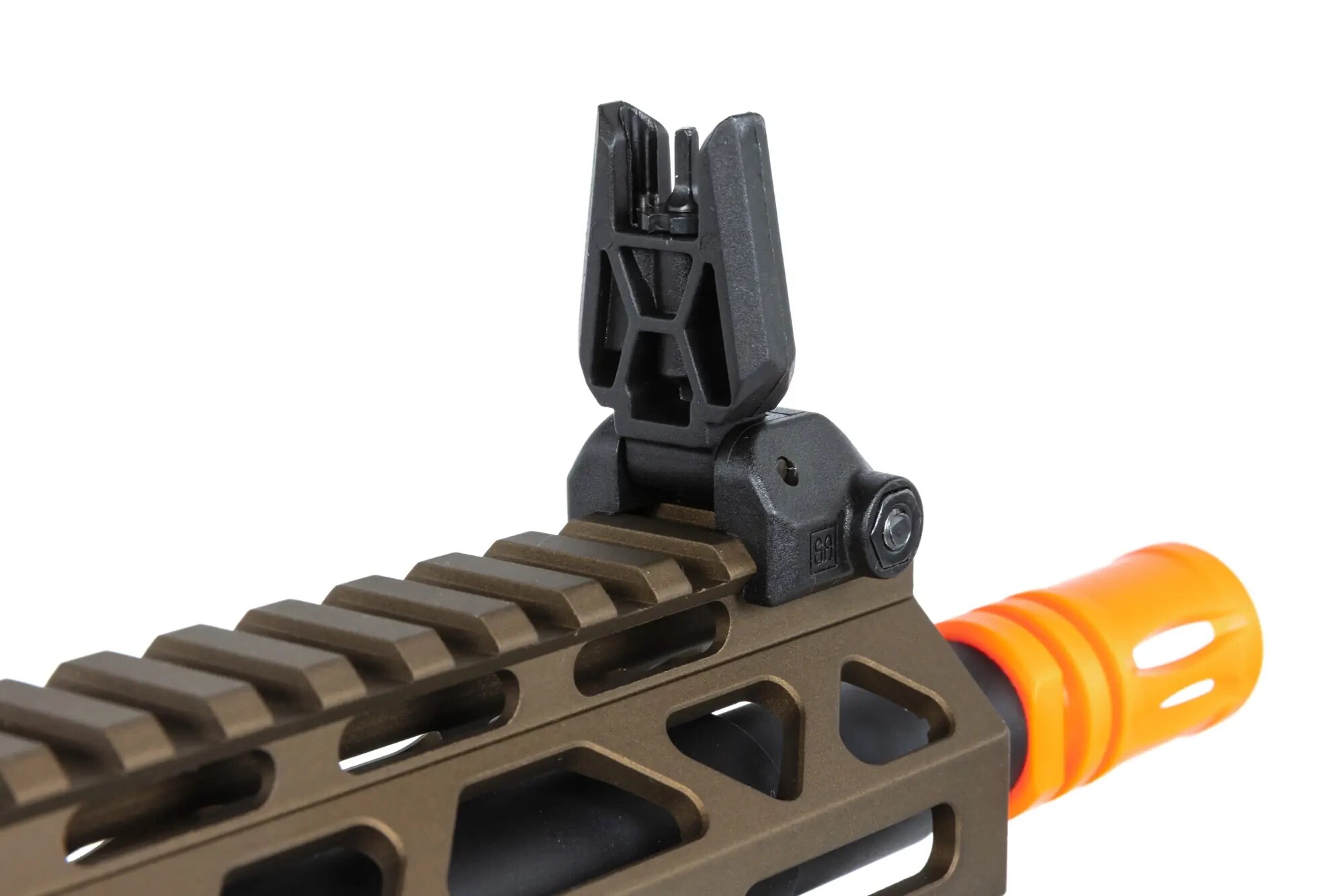 Karabinek szturmowy AEG Specna Arms RRA SA-E25 HAL ETU z pomarańczowym urządzeniem wylotowym - Chaos Bronze