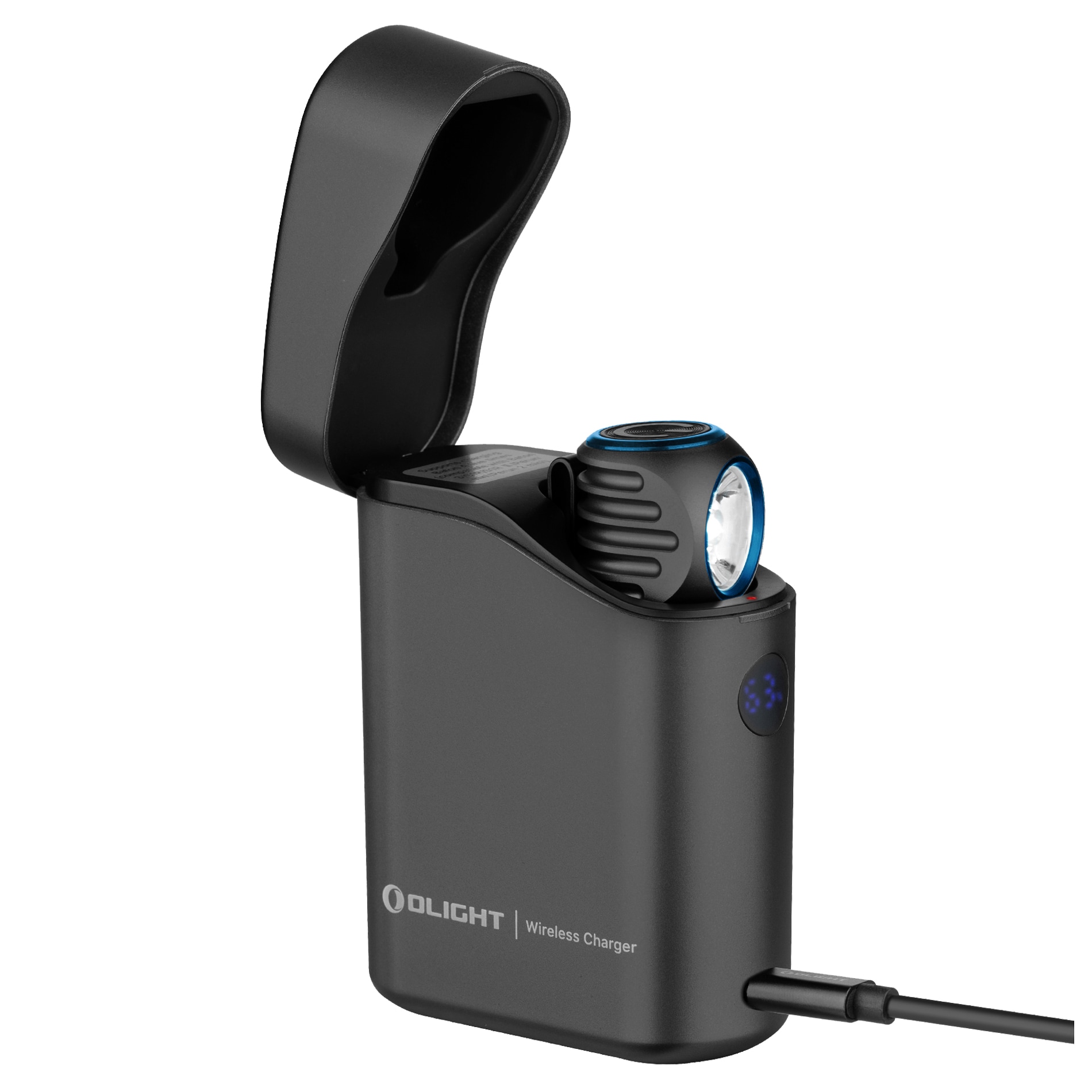Налобний та кутовий ліхтарик Olight Perun 3 Mini Premium Cool White Black з пов'язкою - 1250 люменів