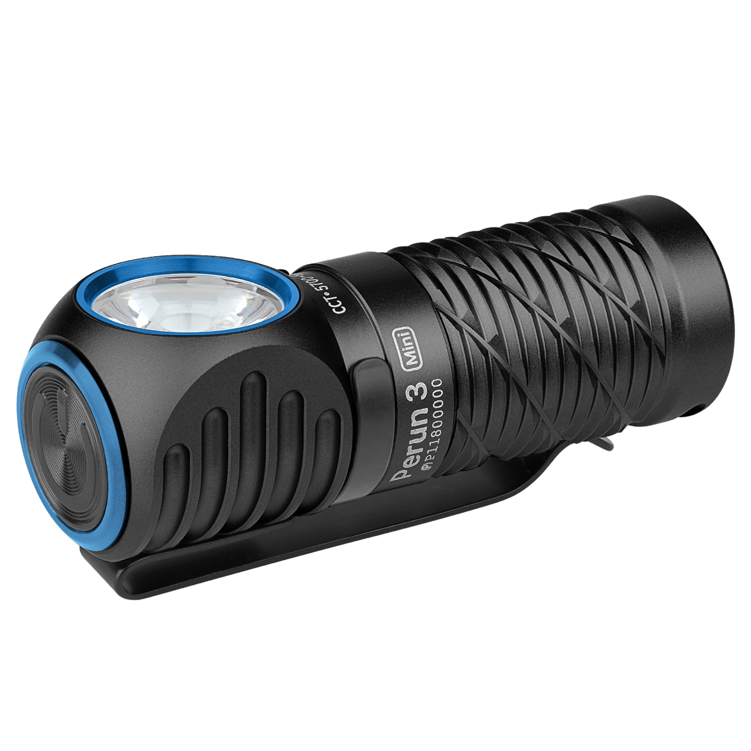 Налобний та кутовий ліхтарик Olight Perun 3 Mini Premium Cool White Black з пов'язкою - 1250 люменів