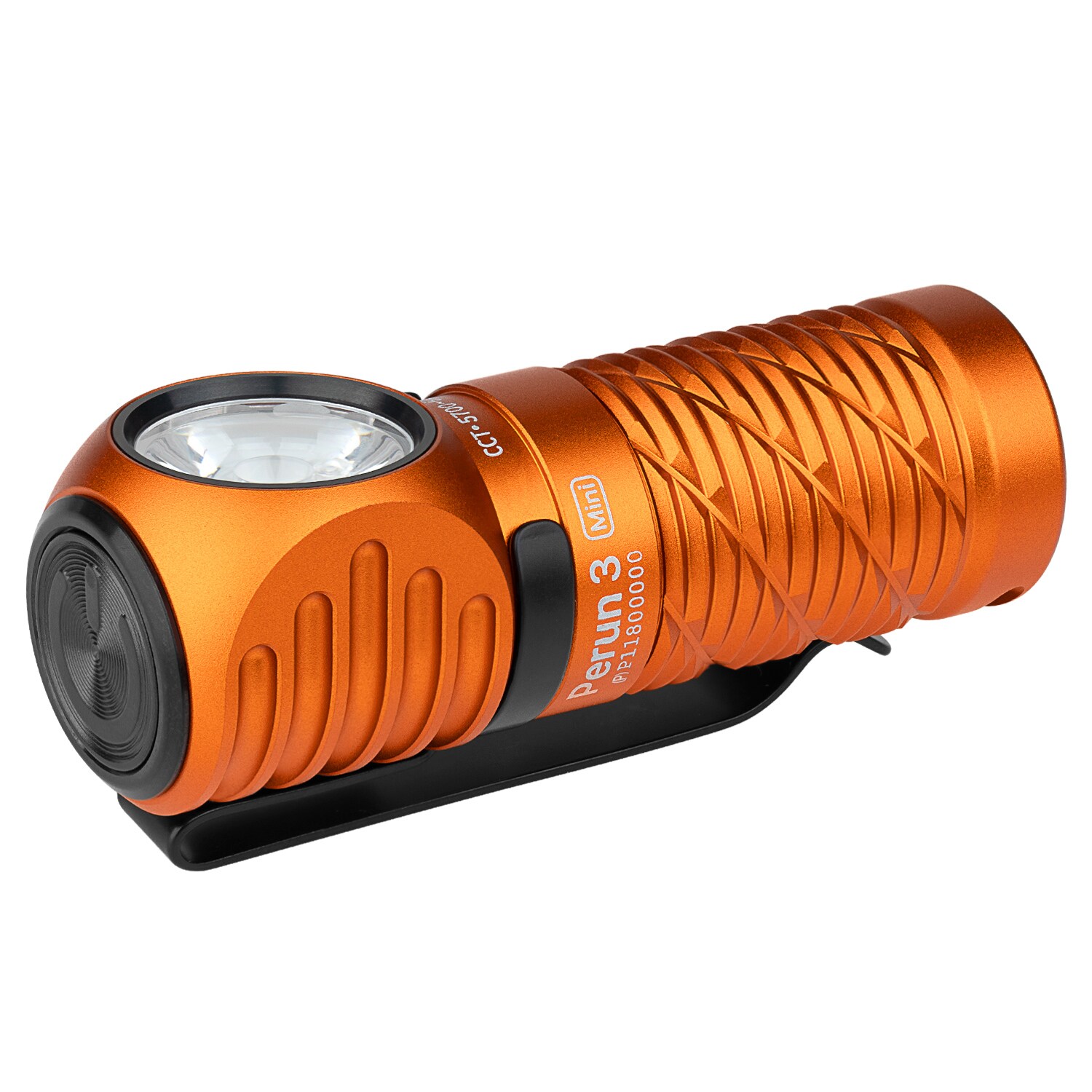 Latarka czołowa i kątowa Olight Perun 3 Mini Premium Cool White Orange z opaską - 1250 lumenów