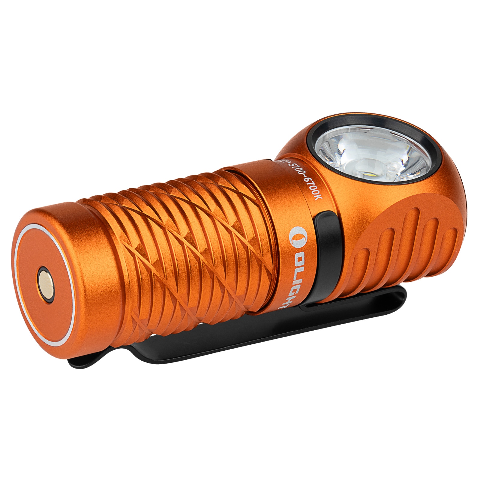 Latarka czołowa i kątowa Olight Perun 3 Mini Premium Cool White Orange z opaską - 1250 lumenów