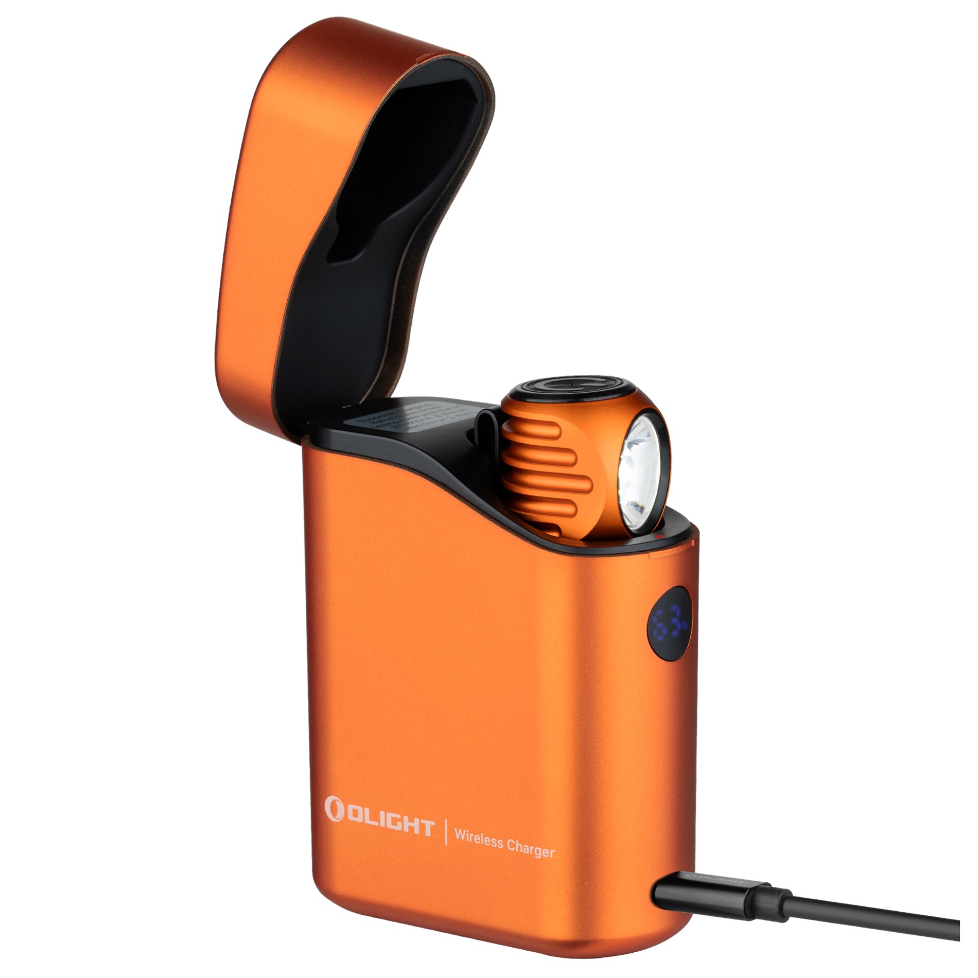 Latarka czołowa i kątowa Olight Perun 3 Mini Premium Cool White Orange z opaską - 1250 lumenów