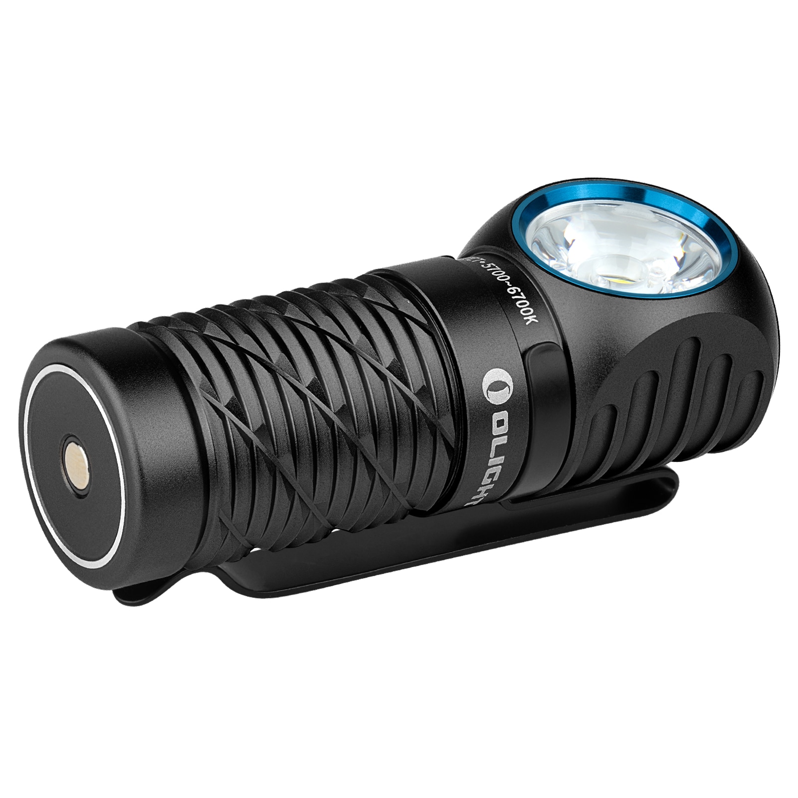 Налобний та кутовий ліхтарик Olight Perun 3 Mini Cool White Black з пов'язкою - 1250 люменів