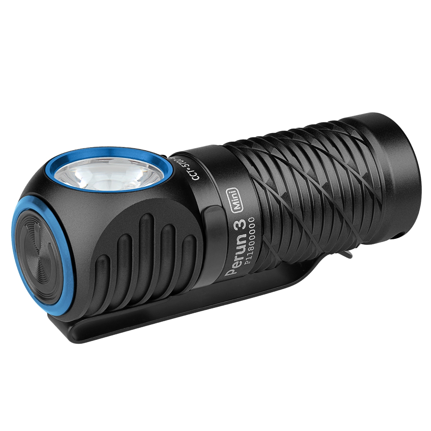 Налобний та кутовий ліхтарик Olight Perun 3 Mini Cool White Black з пов'язкою - 1250 люменів