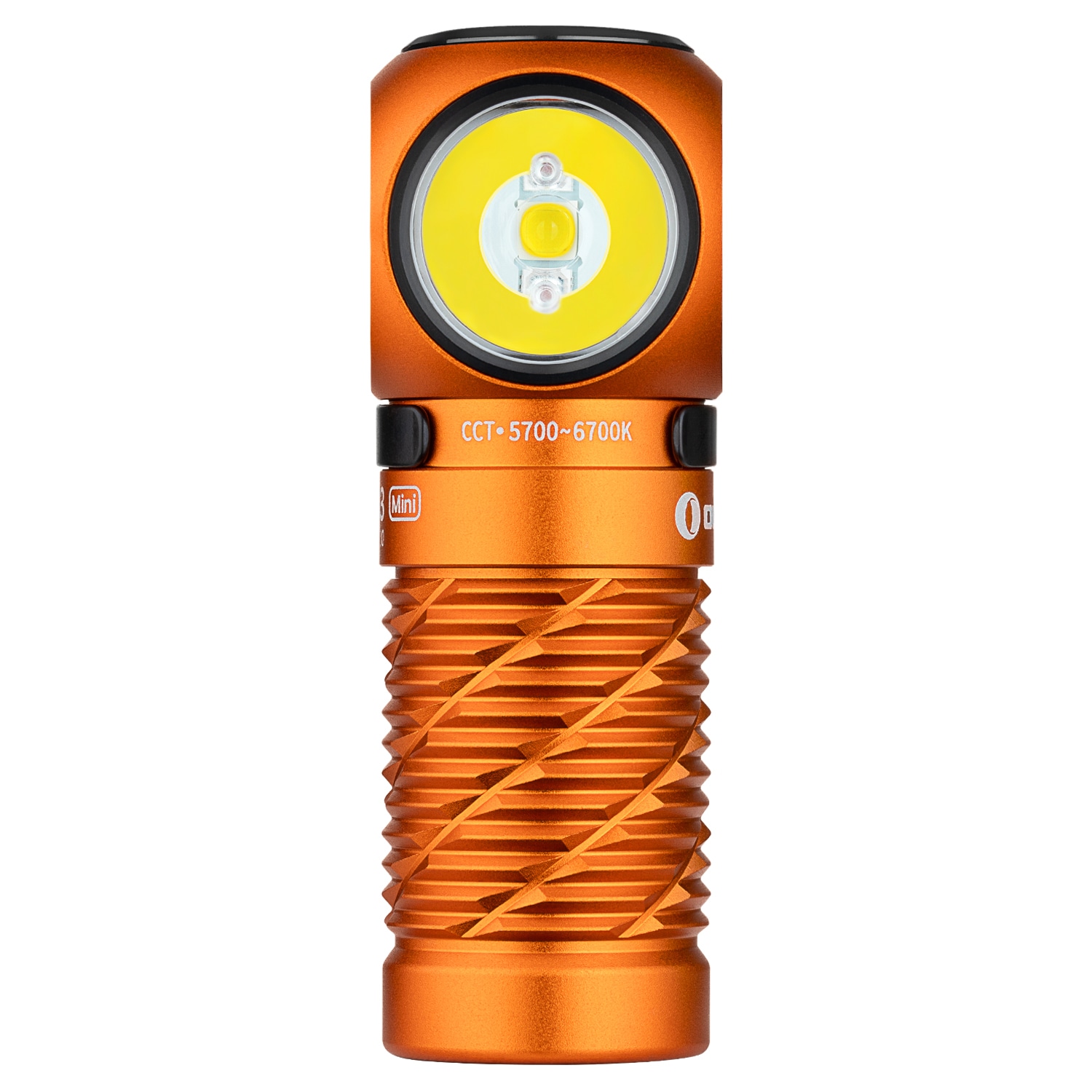Налобний та кутовий ліхтарик Olight Perun 3 Mini Cool White Orange з пов'язкою - 1250 люменів