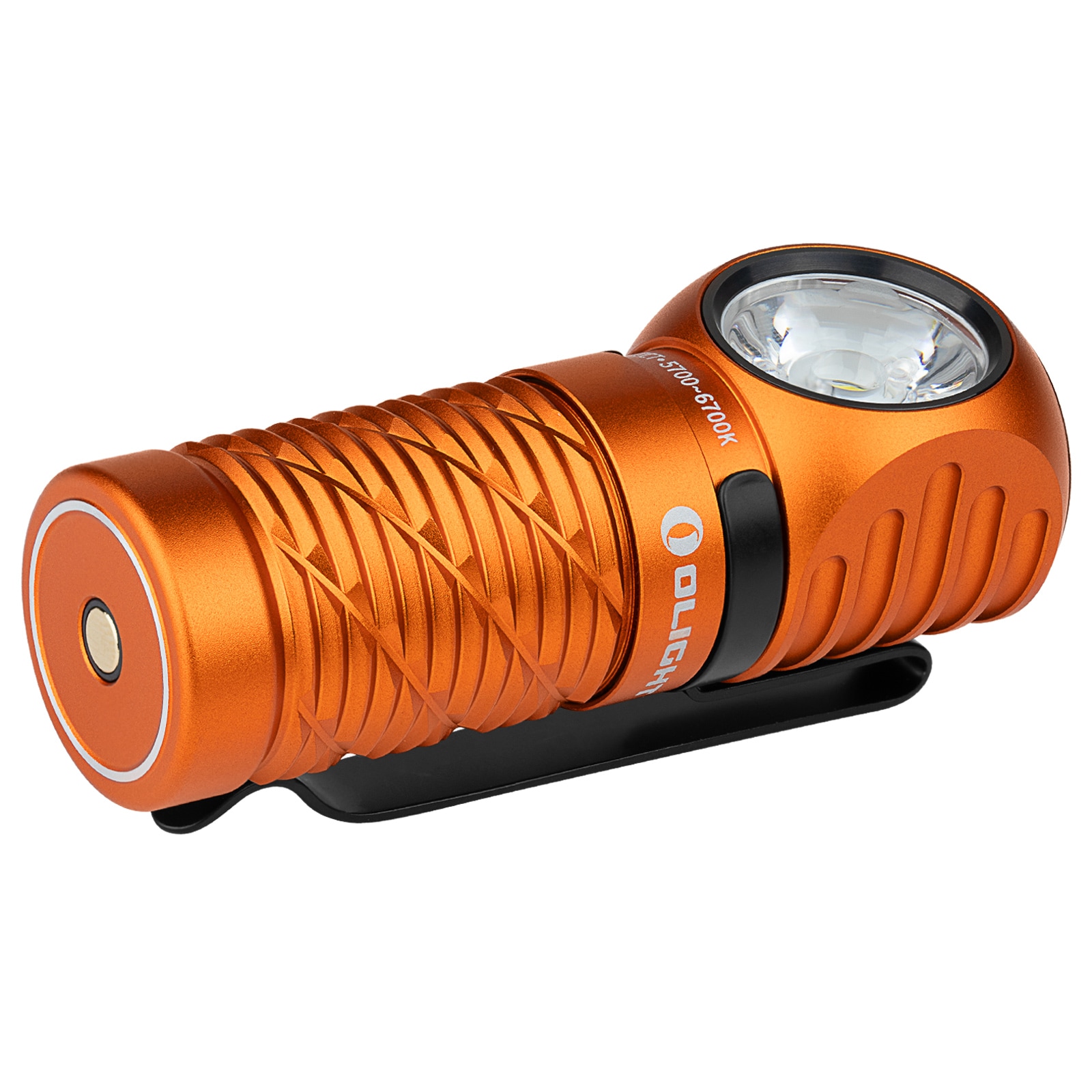 Latarka czołowa i kątowa Olight Perun 3 Mini Cool White Orange z opaską - 1250 lumenów
