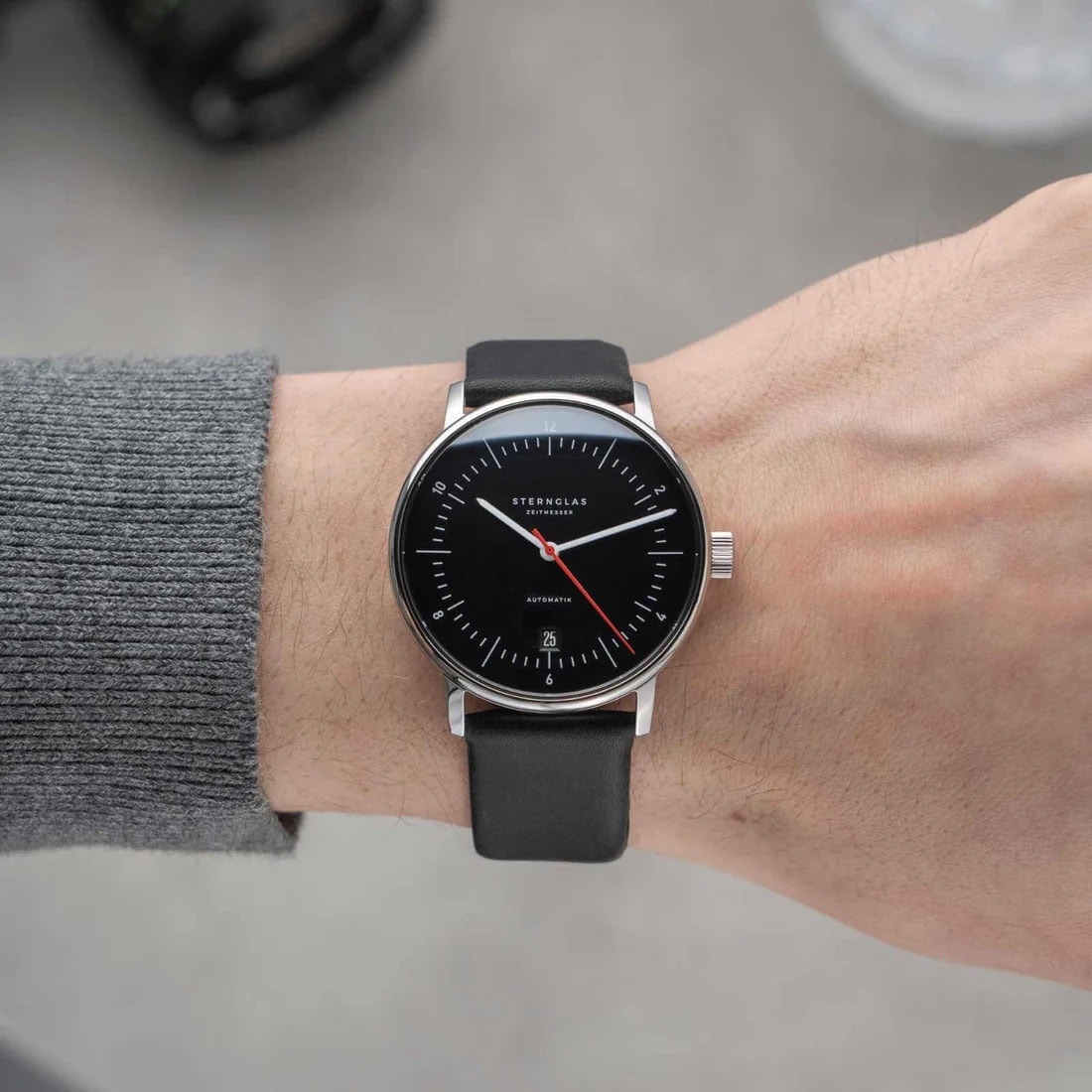 Zegarek Sternglas Naos Automatik - Black/Red