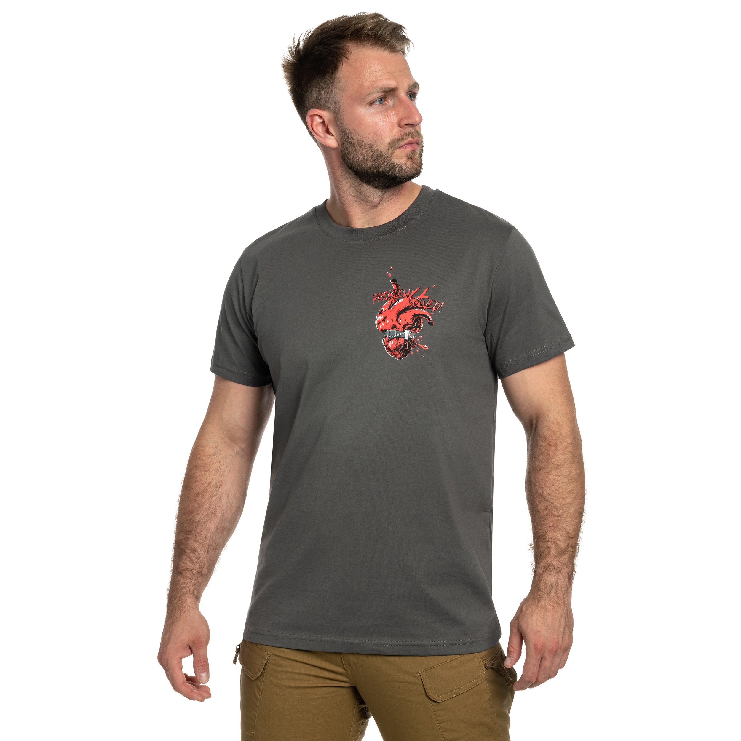 Koszulka T-Shirt Helikon Problem Solved - Shadow Grey