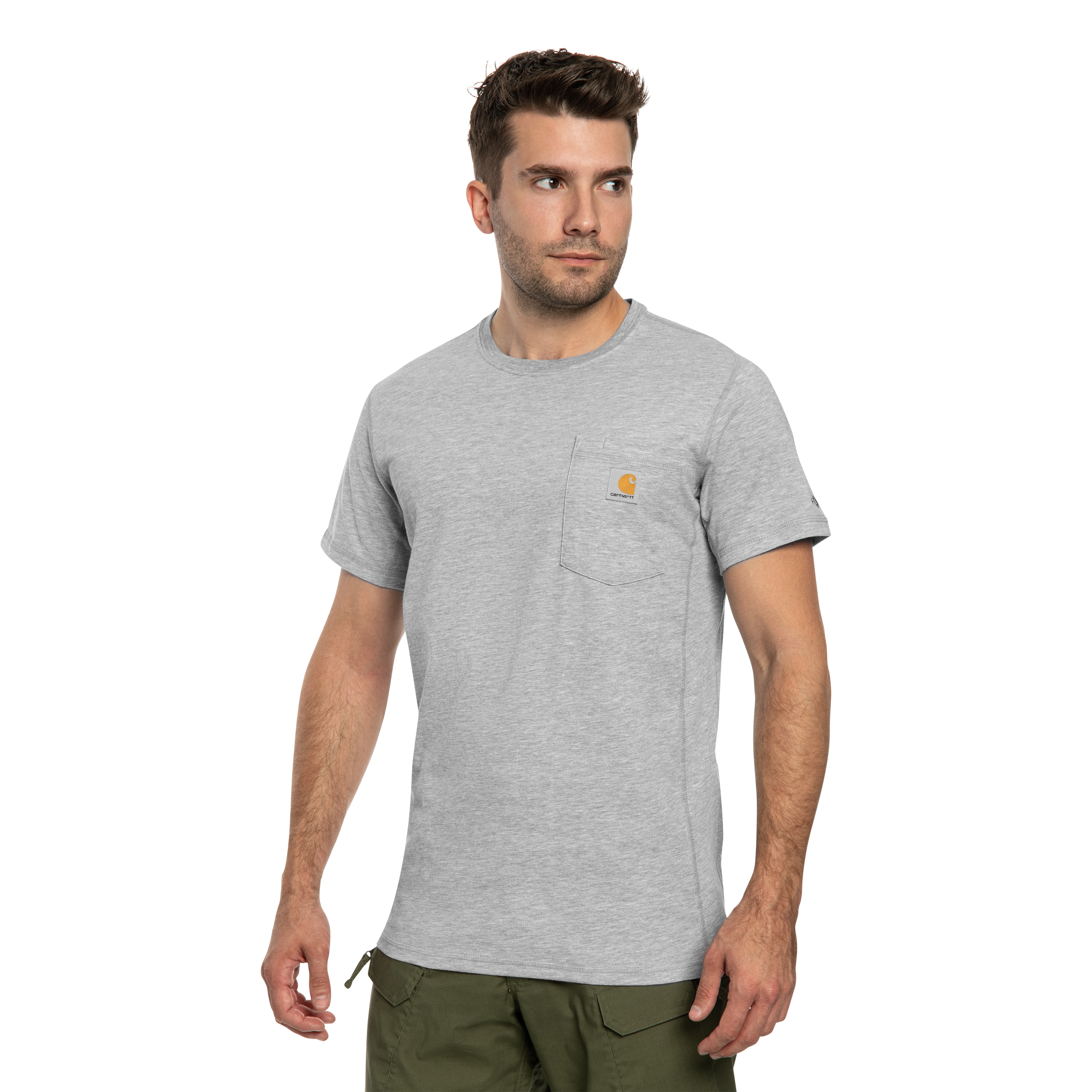 Футболка Carhartt Force Midweight S/S Pocket - Heather Grey