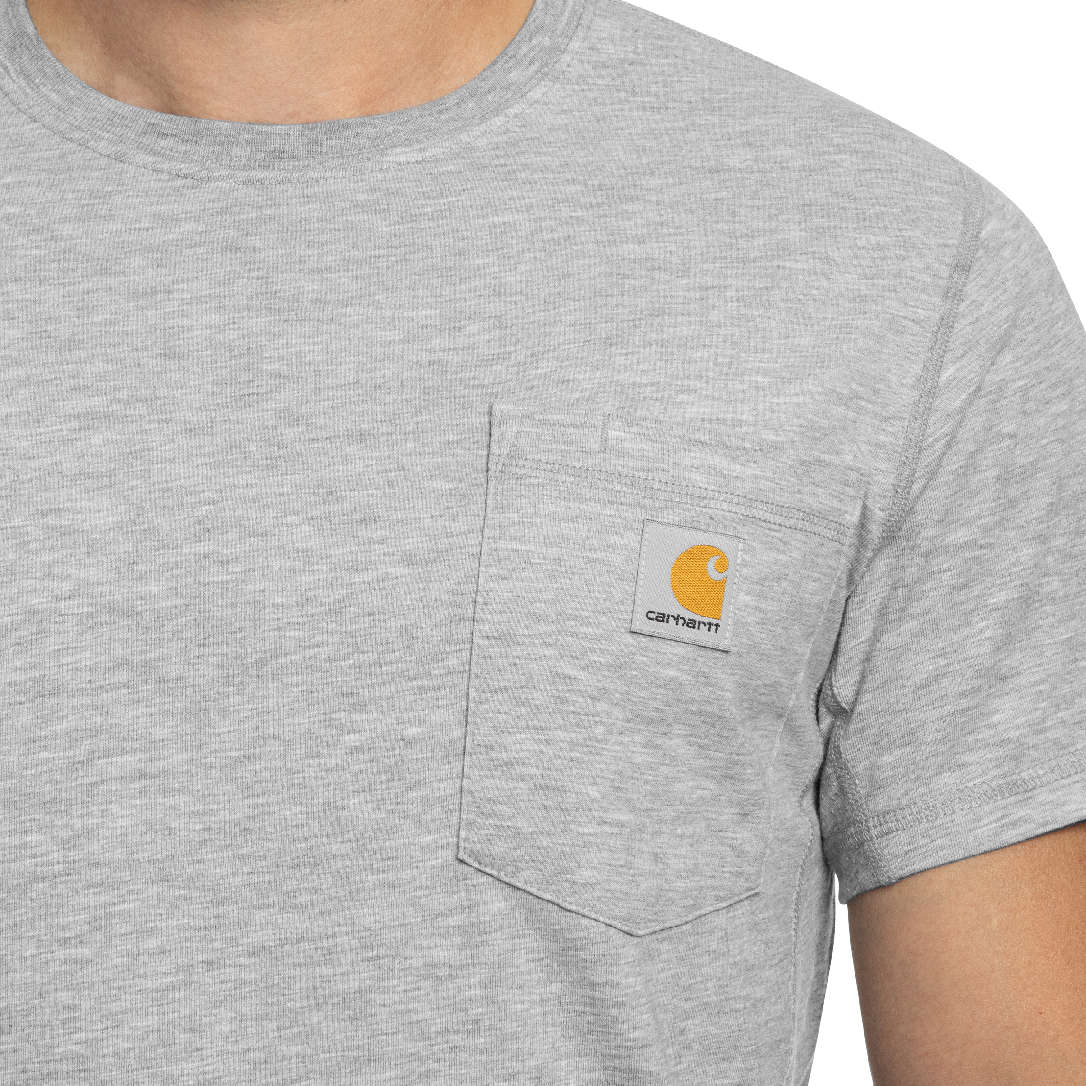 Футболка Carhartt Force Midweight S/S Pocket - Heather Grey