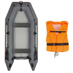 Ponton Kolibri KM-330 z pełną podłogą - Dark Grey + Kamizelka ratunkowa Olimp Standard 100N - zestaw