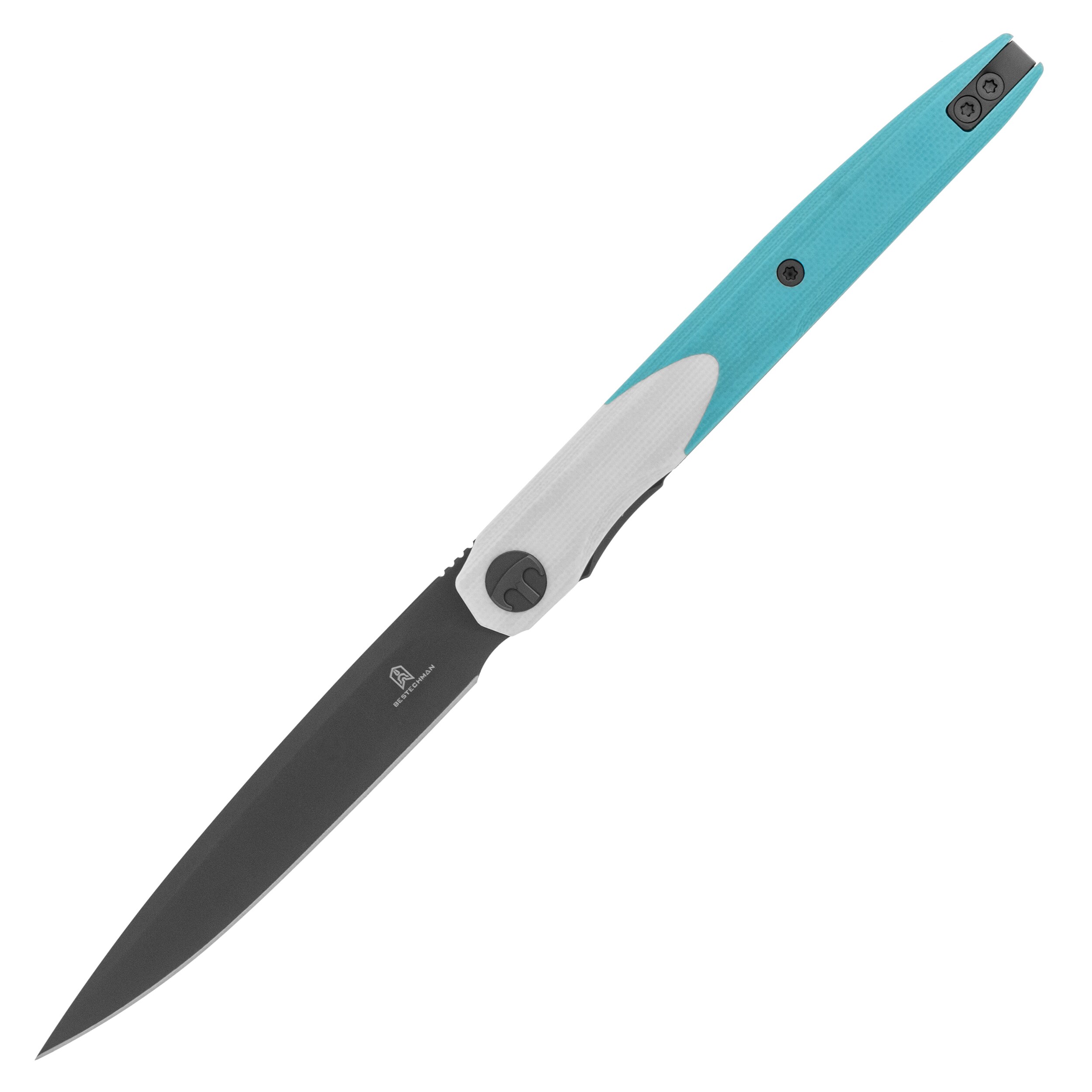 Nóż składany Bestechman Lanza G10 - Light Blue/White