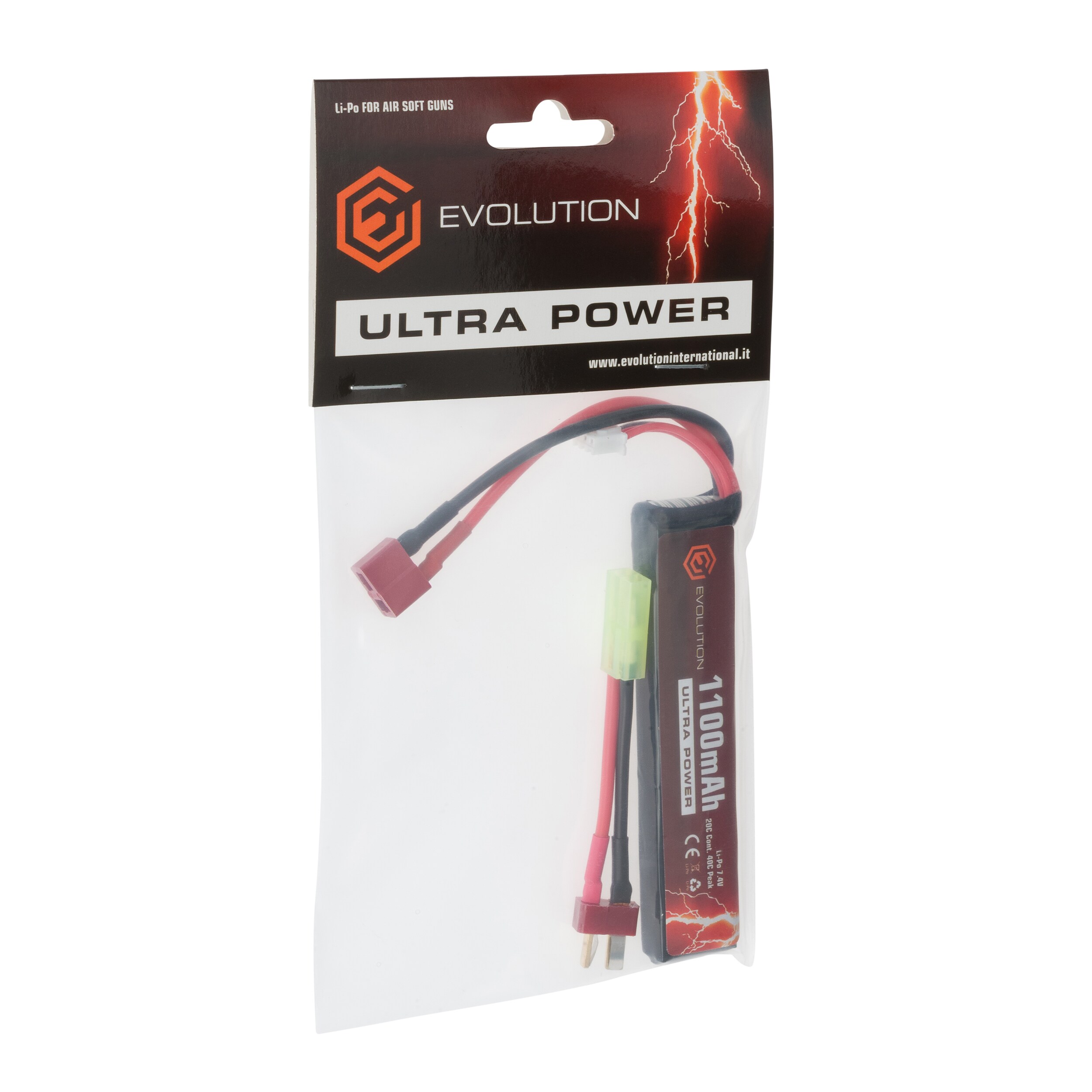 Akumulator Evolution Li-Po 7,4V 1100 mAH 20/40C Peak - Deans/T-connect