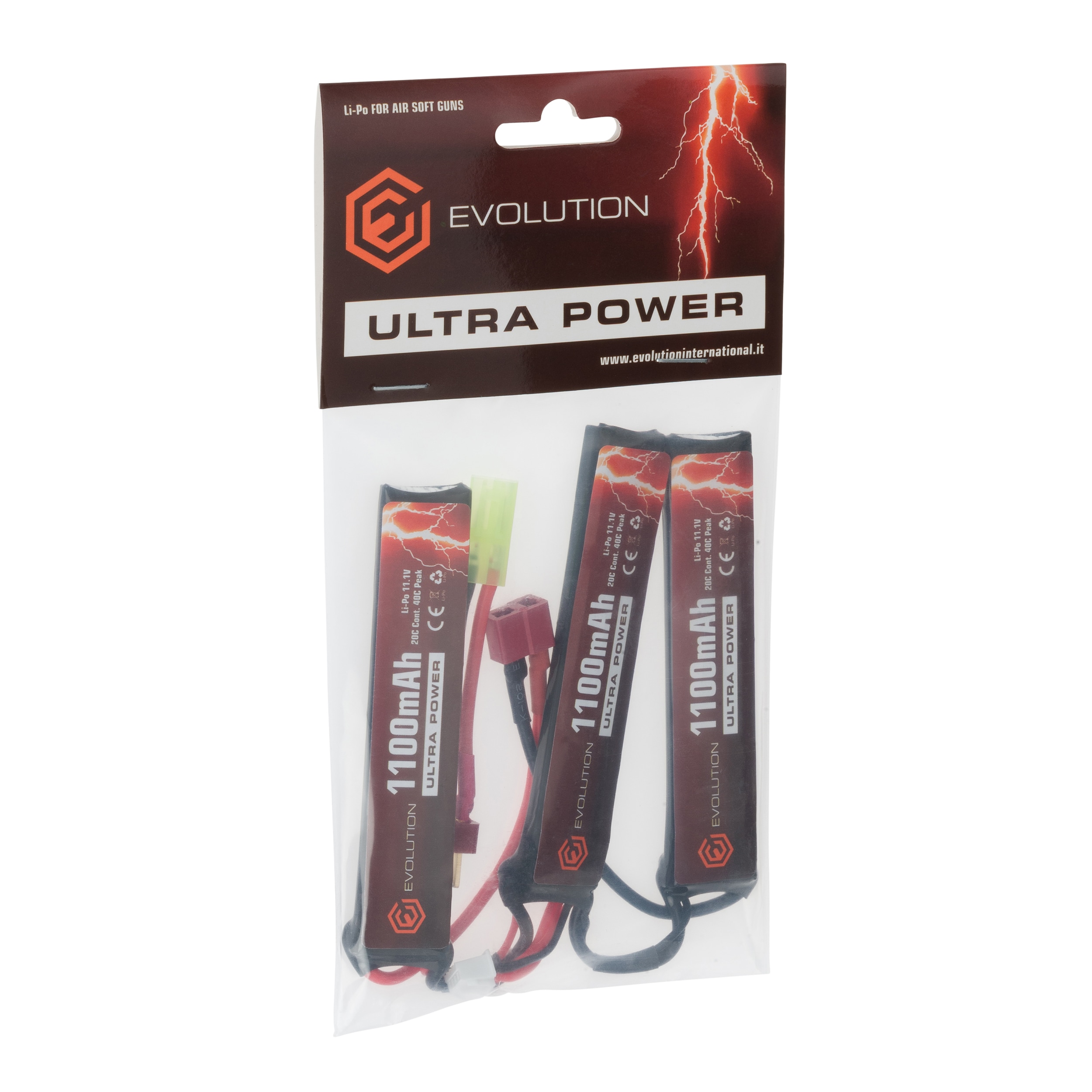 Akumulator Evolution Li-Po 11,1V 1100 mAH 20/40C Peak Trójdzielny - Deans/T-connect
