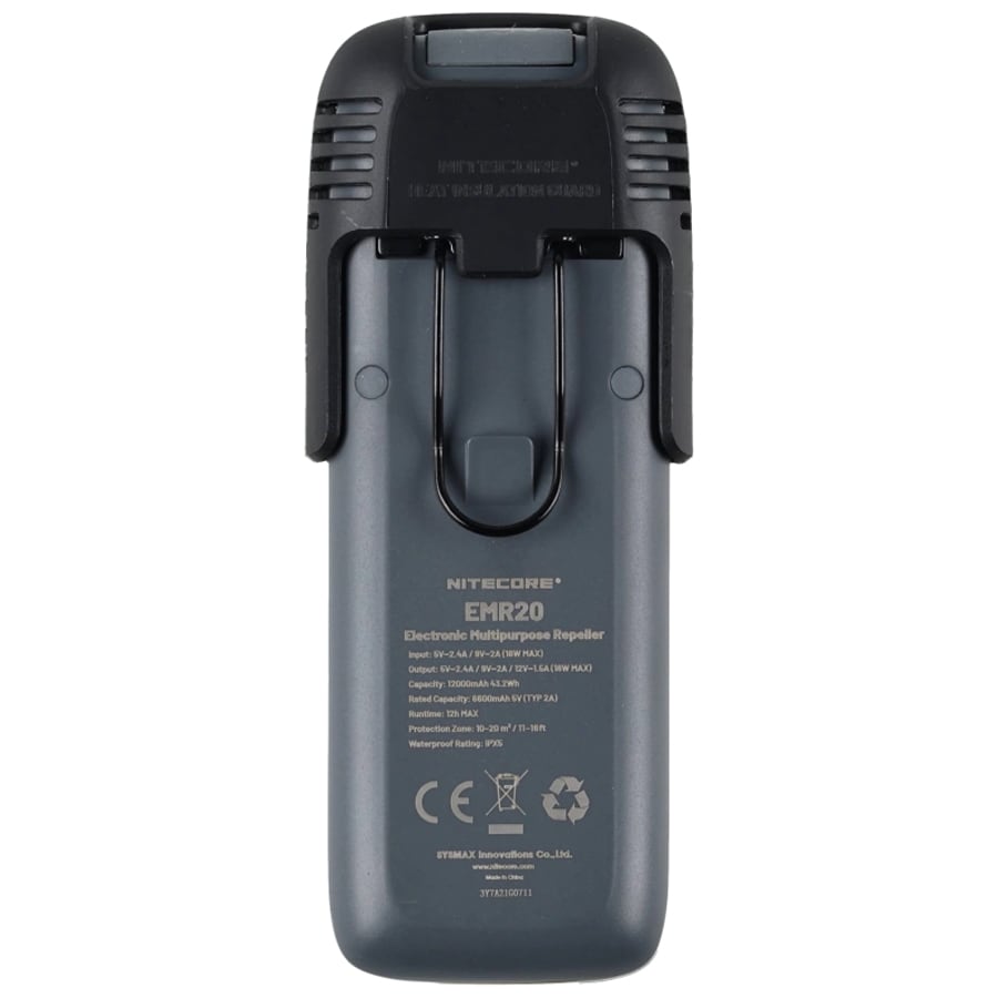 Bezprzewodowy odstraszacz komarów Nitecore EMR20 2w1 - Black