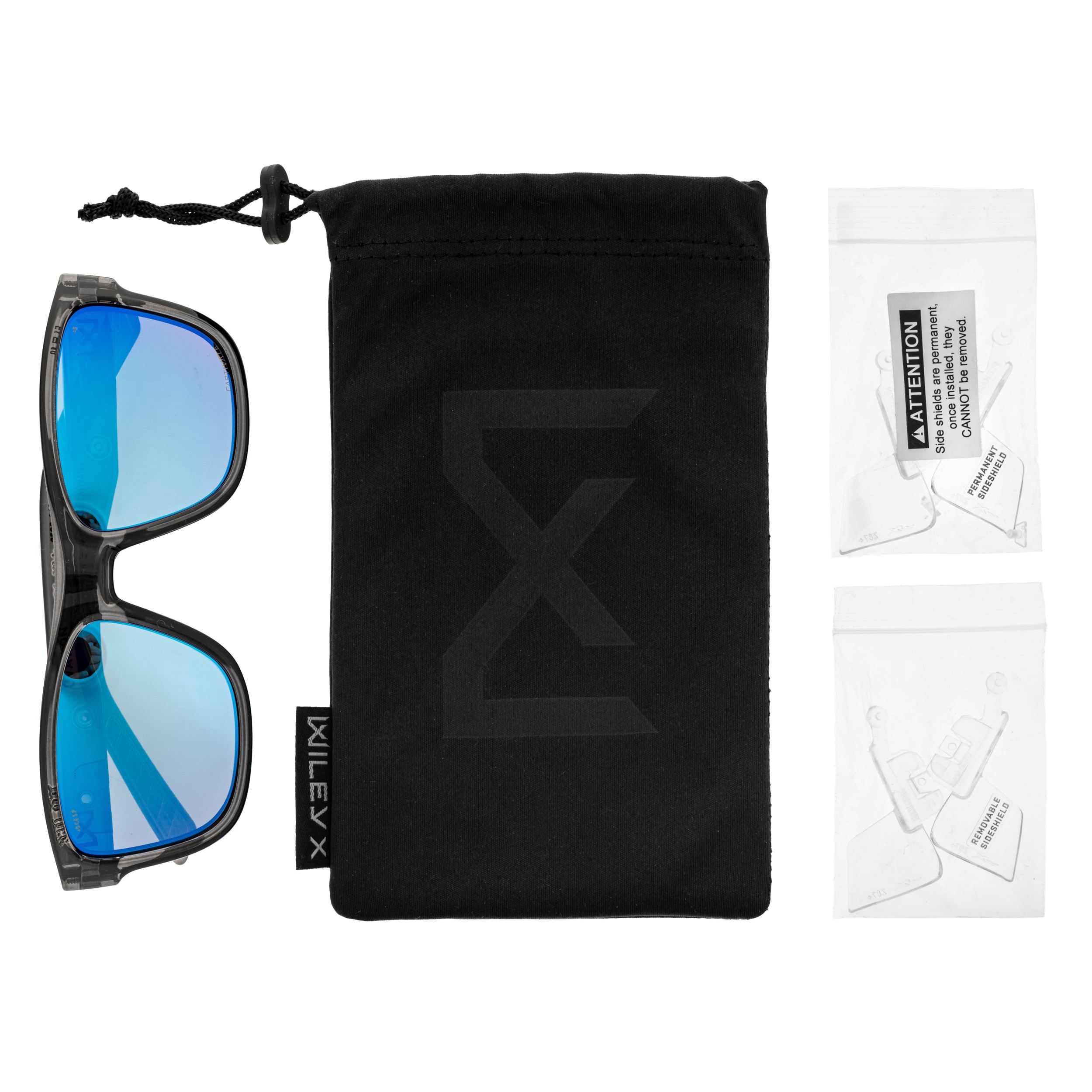 Okulary Wiley X Ovation - Captive Polarized Blue Mirror/Gloss Crystal Dark Grey