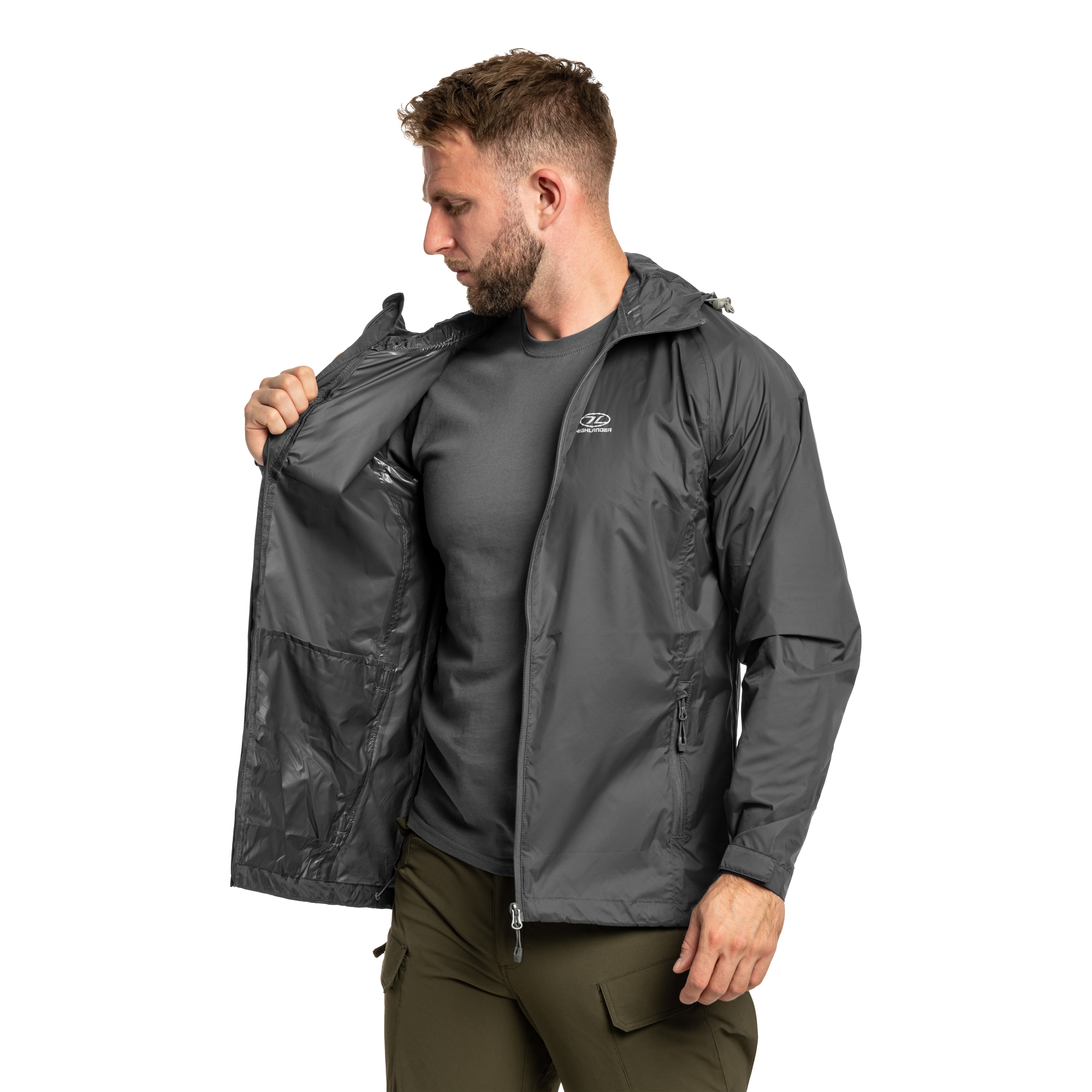 Kurtka Highlander Outdoor Stow & Go Pack Away V2 - Dark Grey