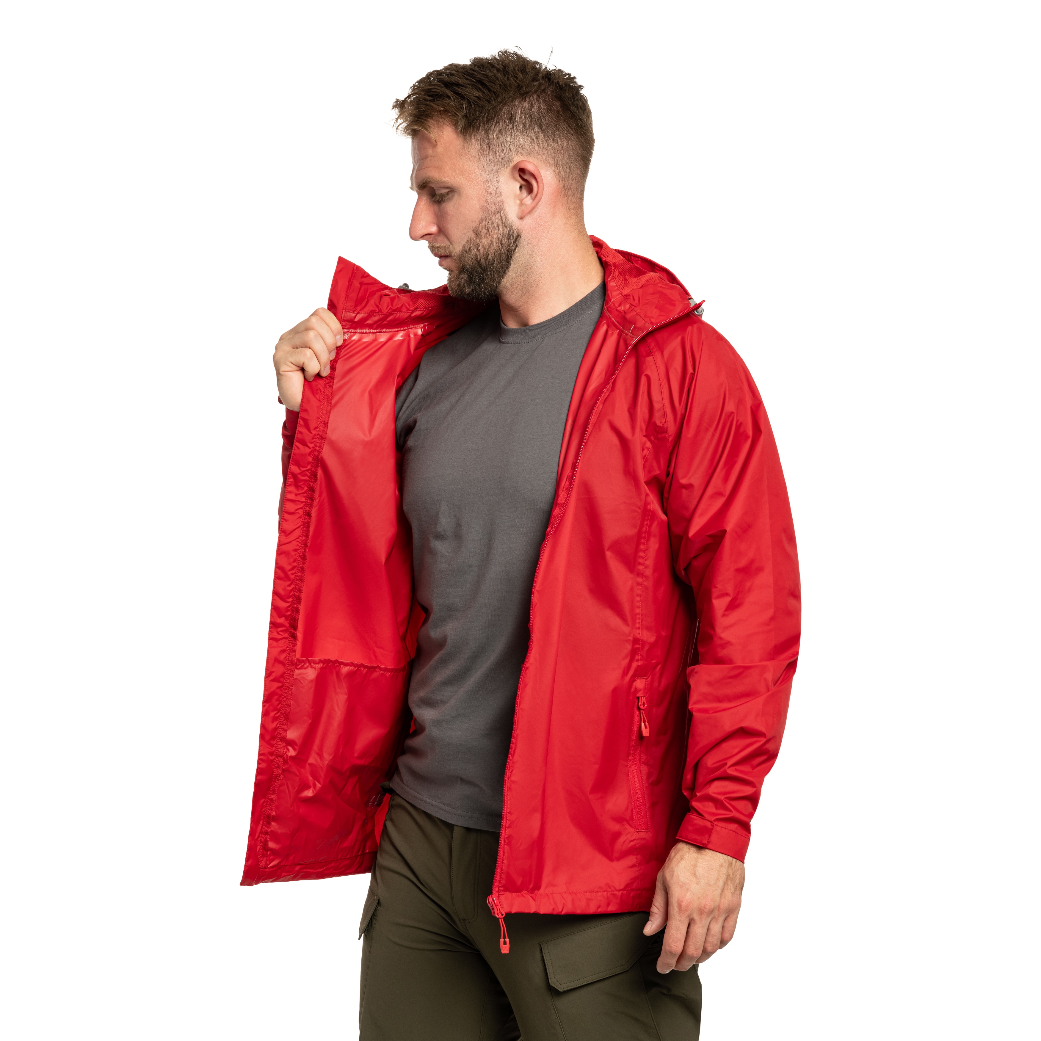Kurtka Highlander Outdoor Stow & Go Pack Away V2 - Red