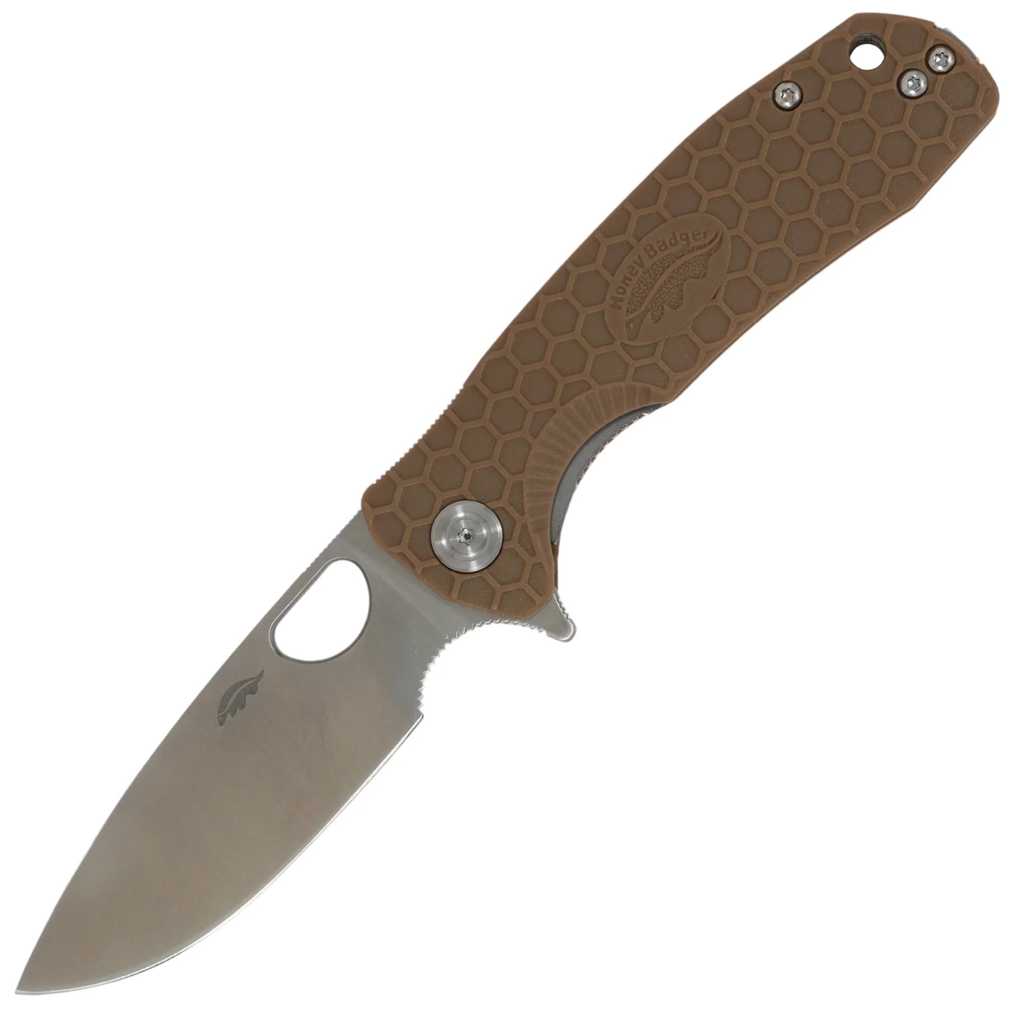 Nóż składany Honey Badger Drop-Point Flipper Large 8Cr13MoV - Tan