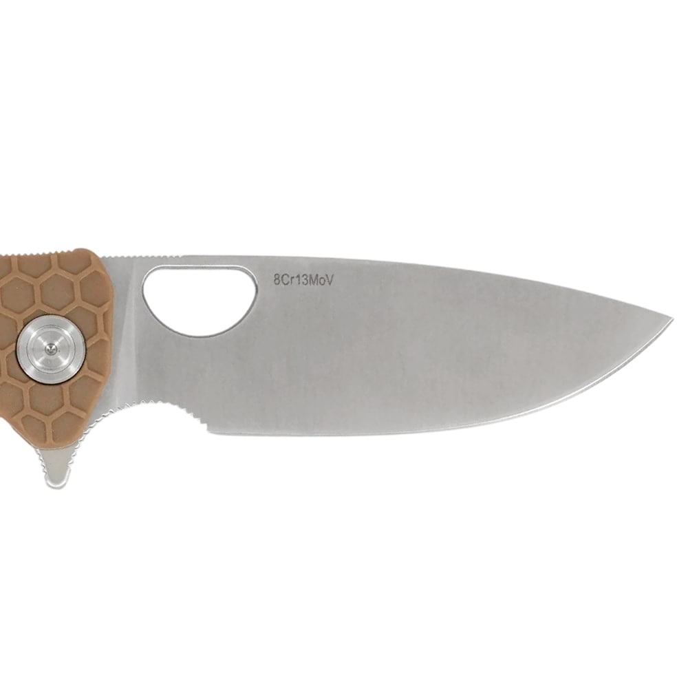 Nóż składany Honey Badger Drop-Point Flipper Medium 8Cr13MoV - Tan
