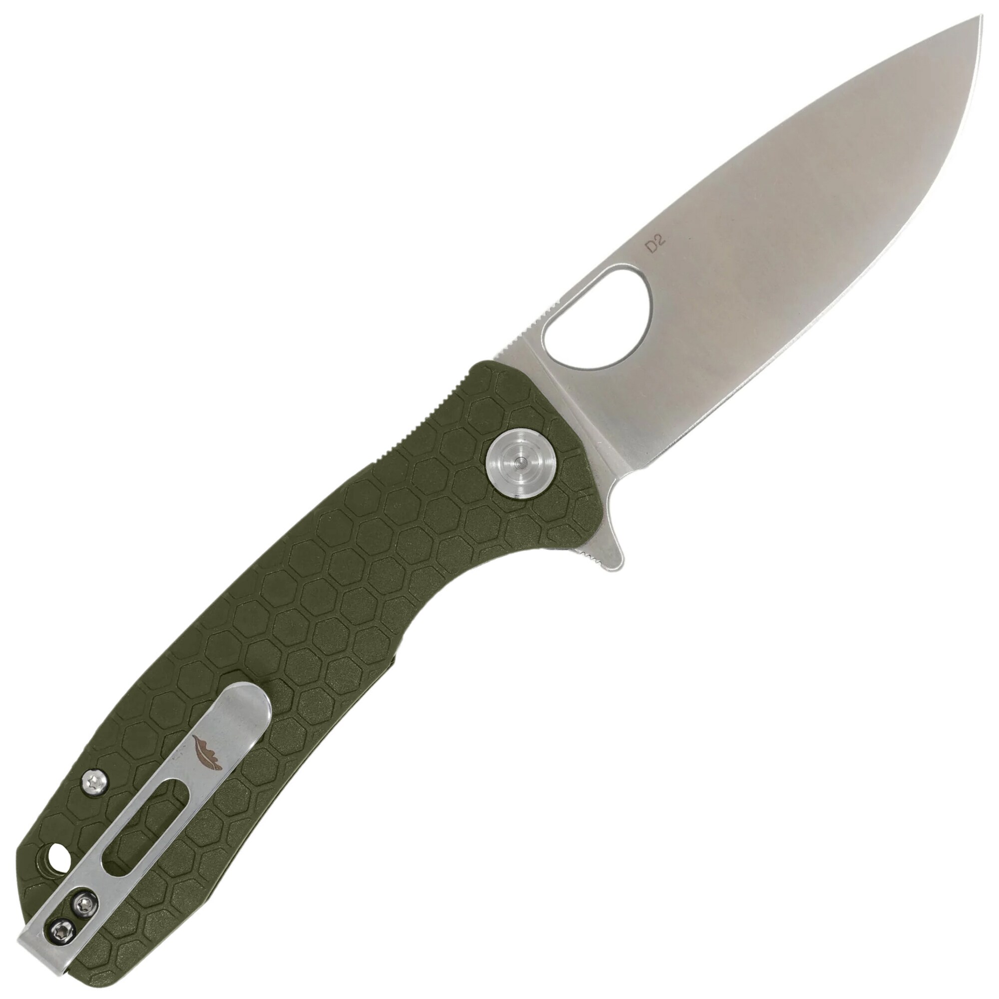 Nóż składany Honey Badger Drop-Point Flipper Medium D2 - Green