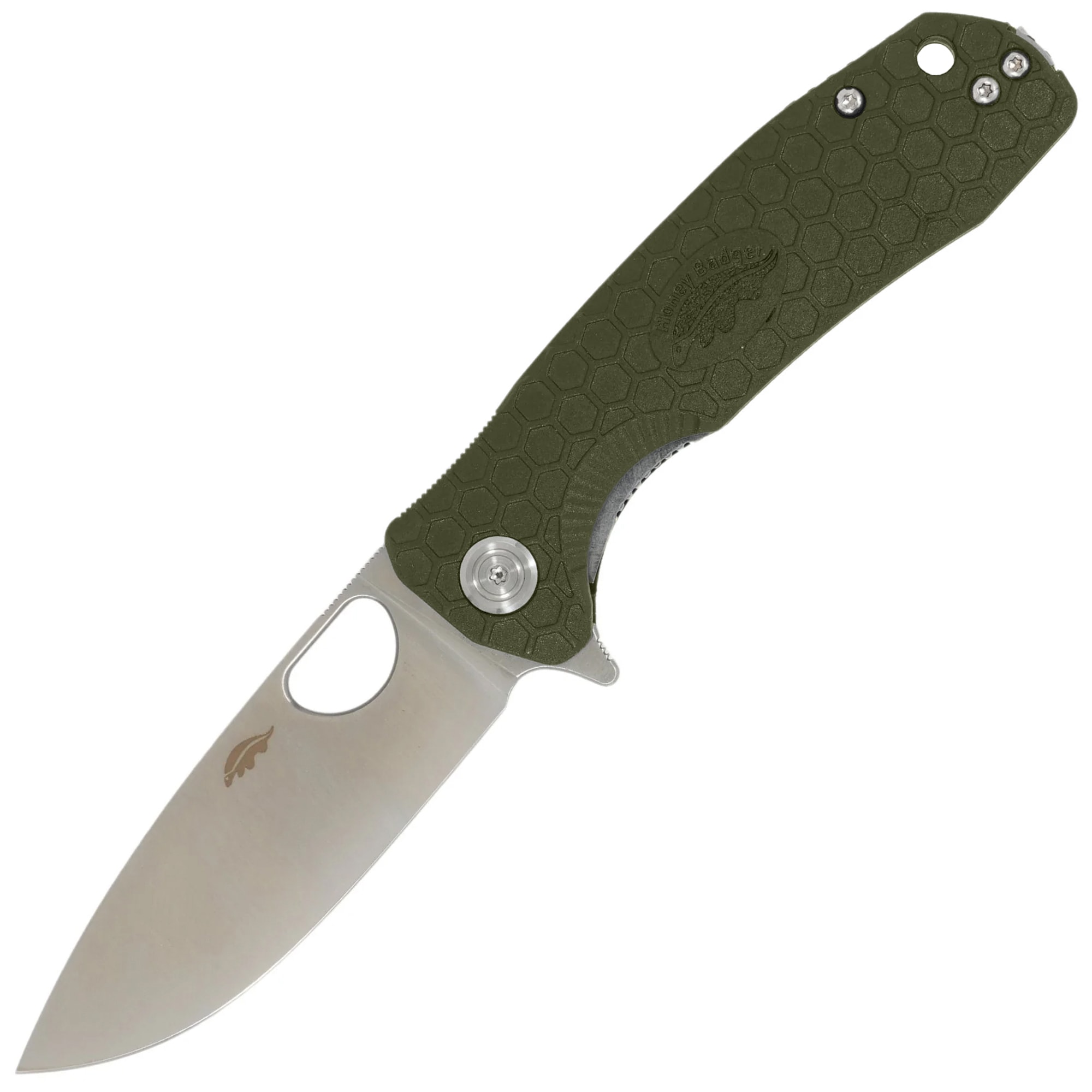 Nóż składany Honey Badger Drop-Point Flipper Medium D2 - Green