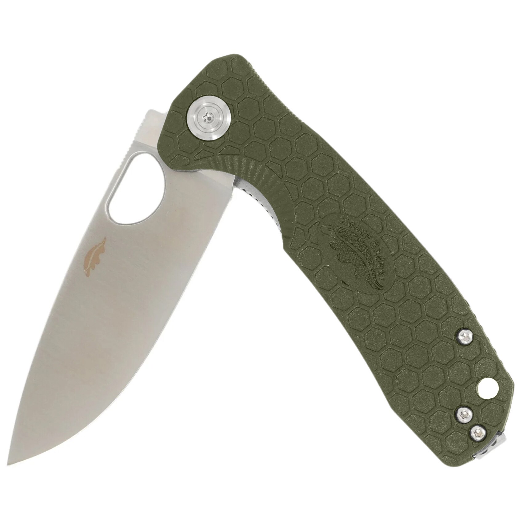Nóż składany Honey Badger Drop-Point Flipper Medium D2 - Green