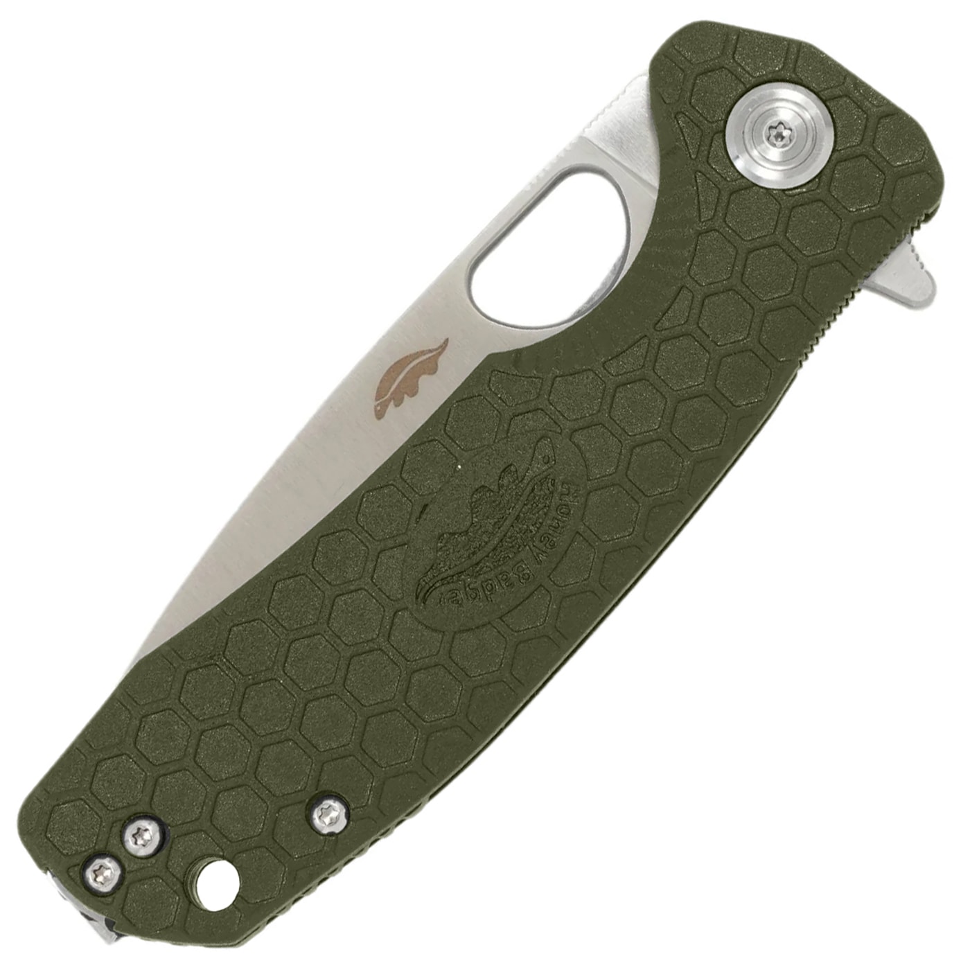 Nóż składany Honey Badger Drop-Point Flipper Medium D2 - Green