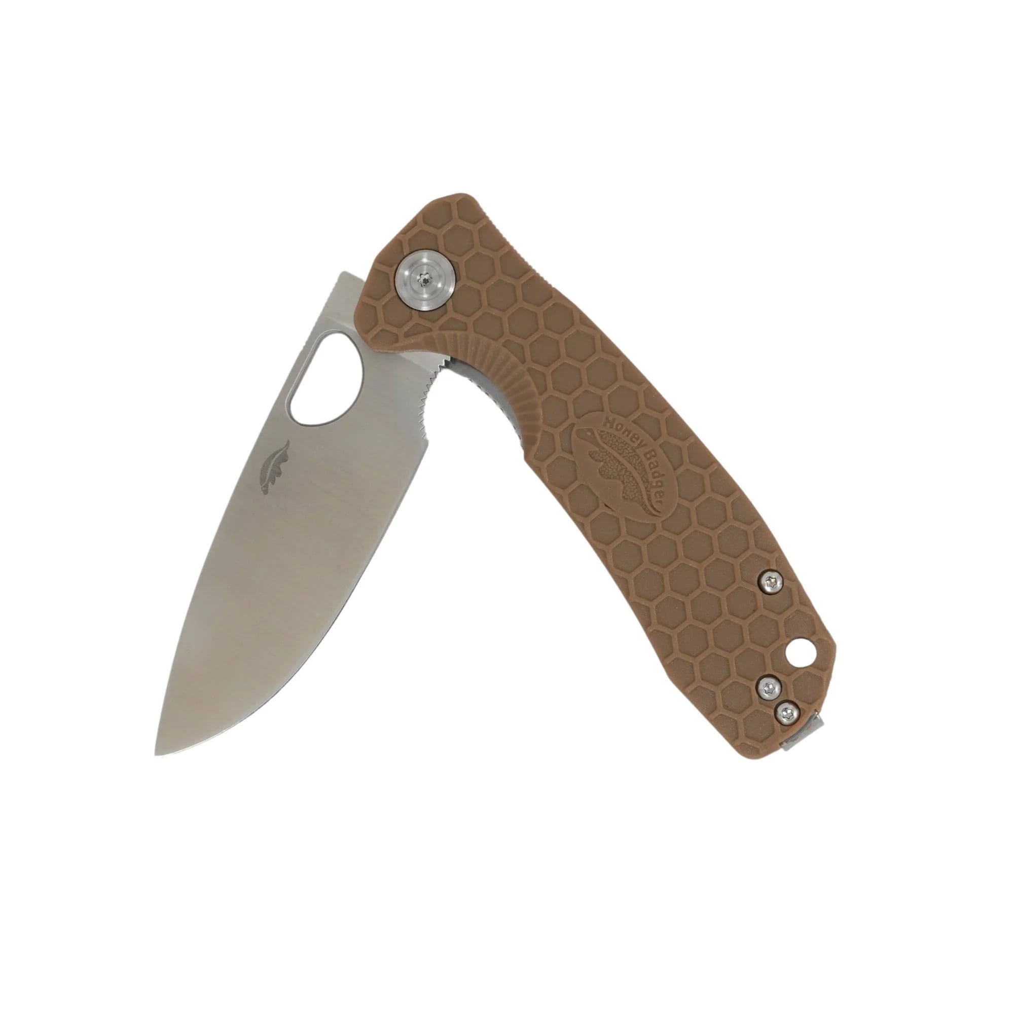 Nóż składany Honey Badger Drop-Point Flipper Small 8Cr13MoV - Tan